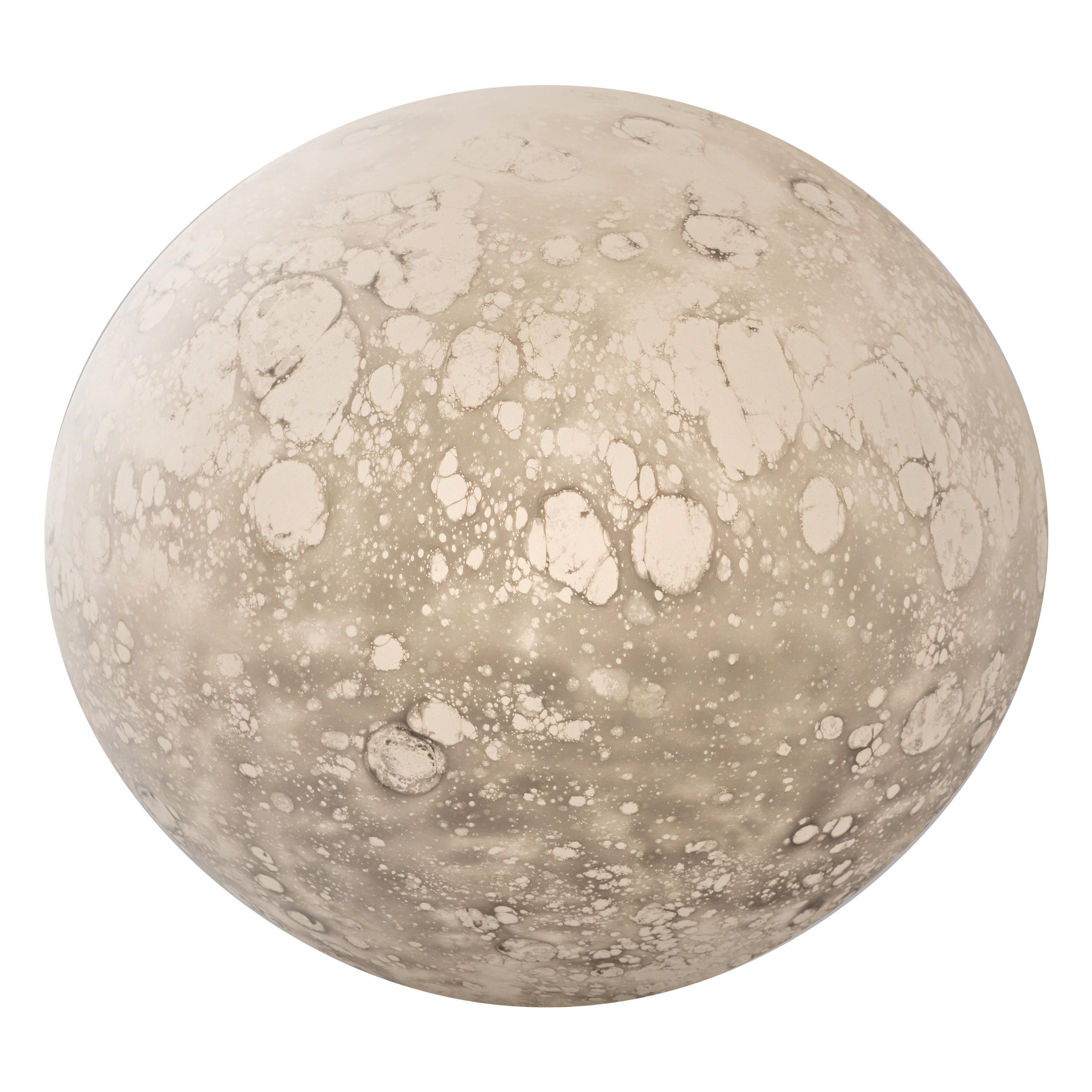 Large Moon Blown Glass Table Lamp, Sculpted by Ludovic Clément d’Armont For Sale