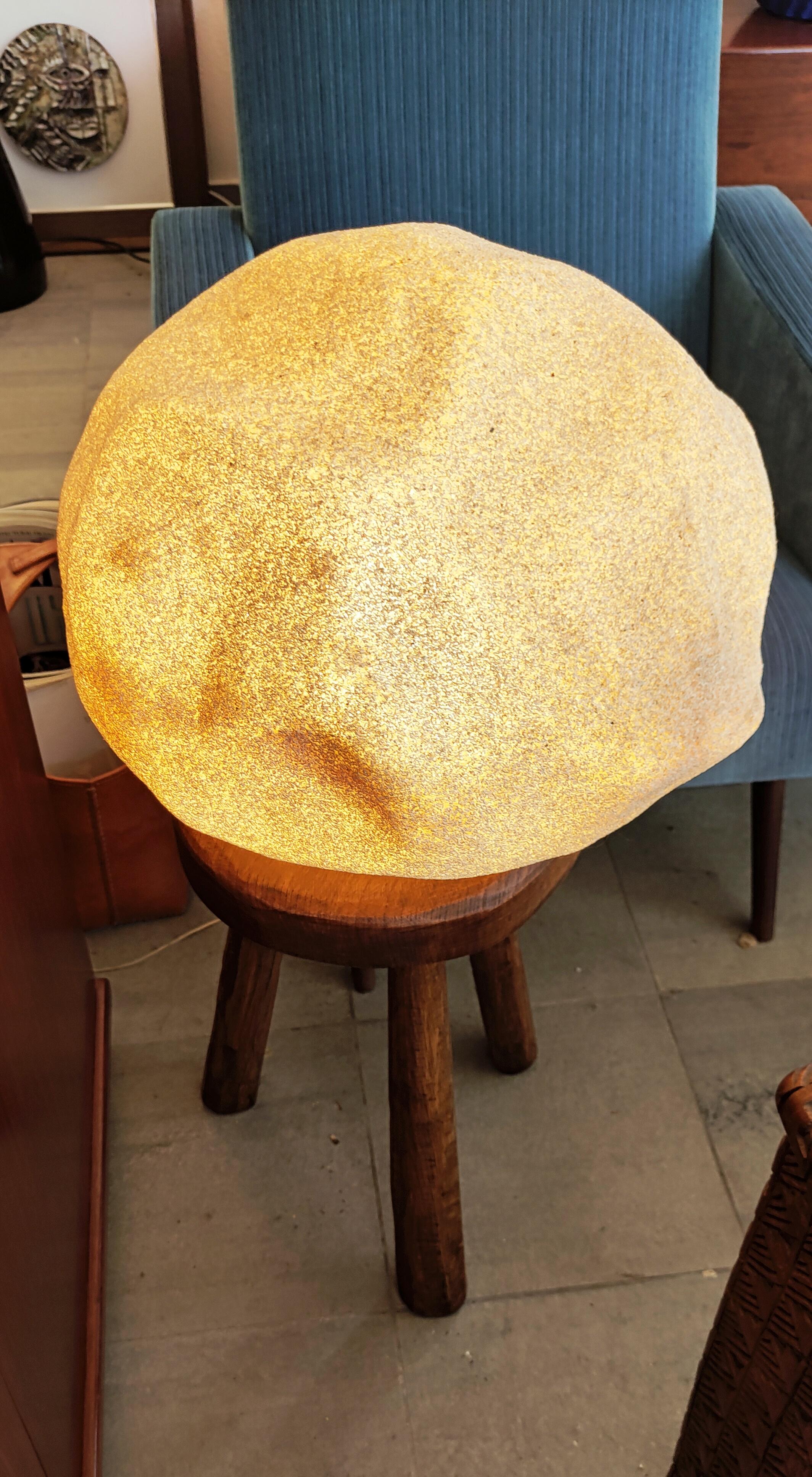 20th Century Large Moon Rock Lamp, by André Cazenave for Singleton, Italy, 1970s For Sale