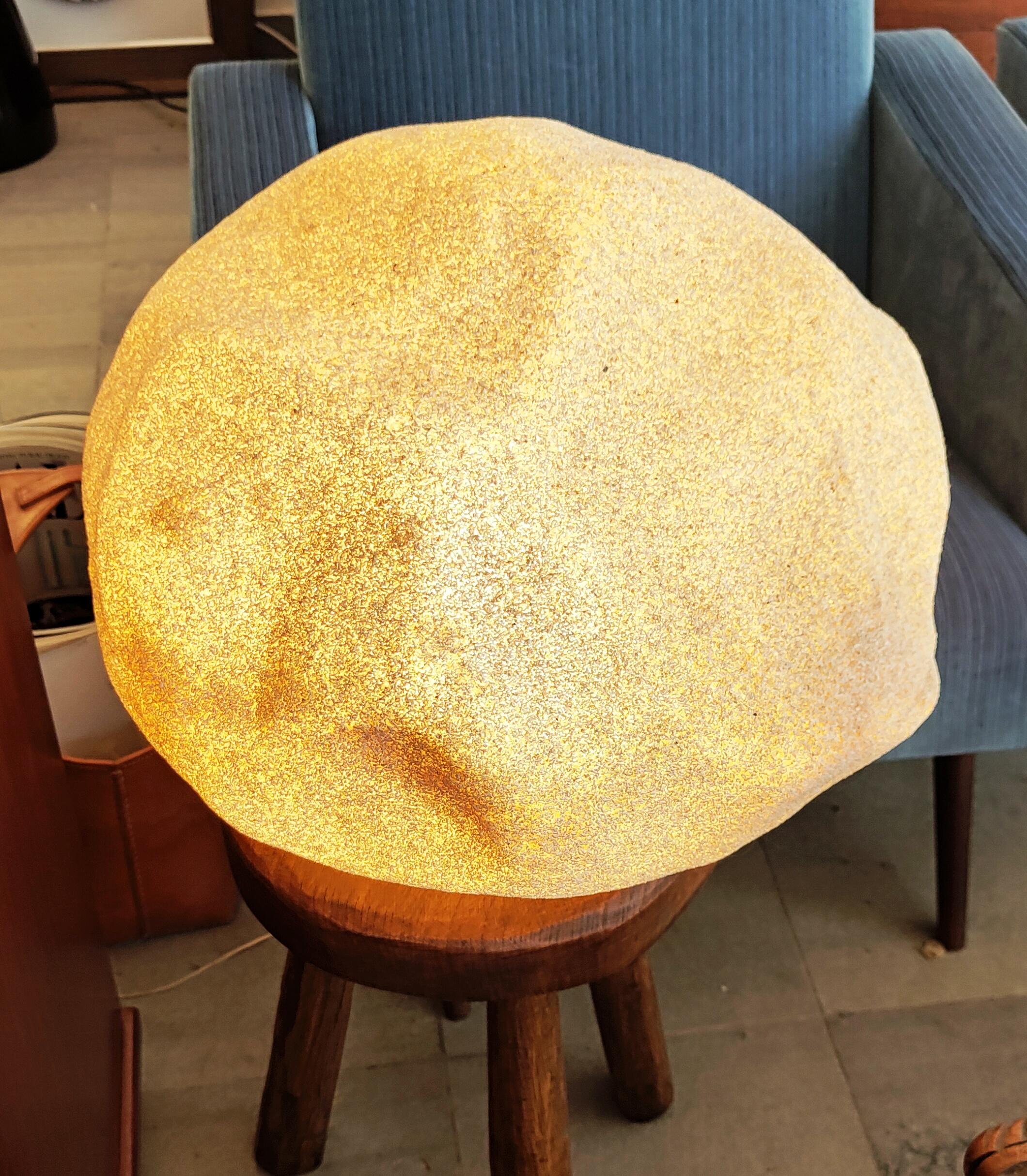 Pierre Grande lampe en pierre de lune, par André Cazenave pour Singleton, Italie, 1970 en vente