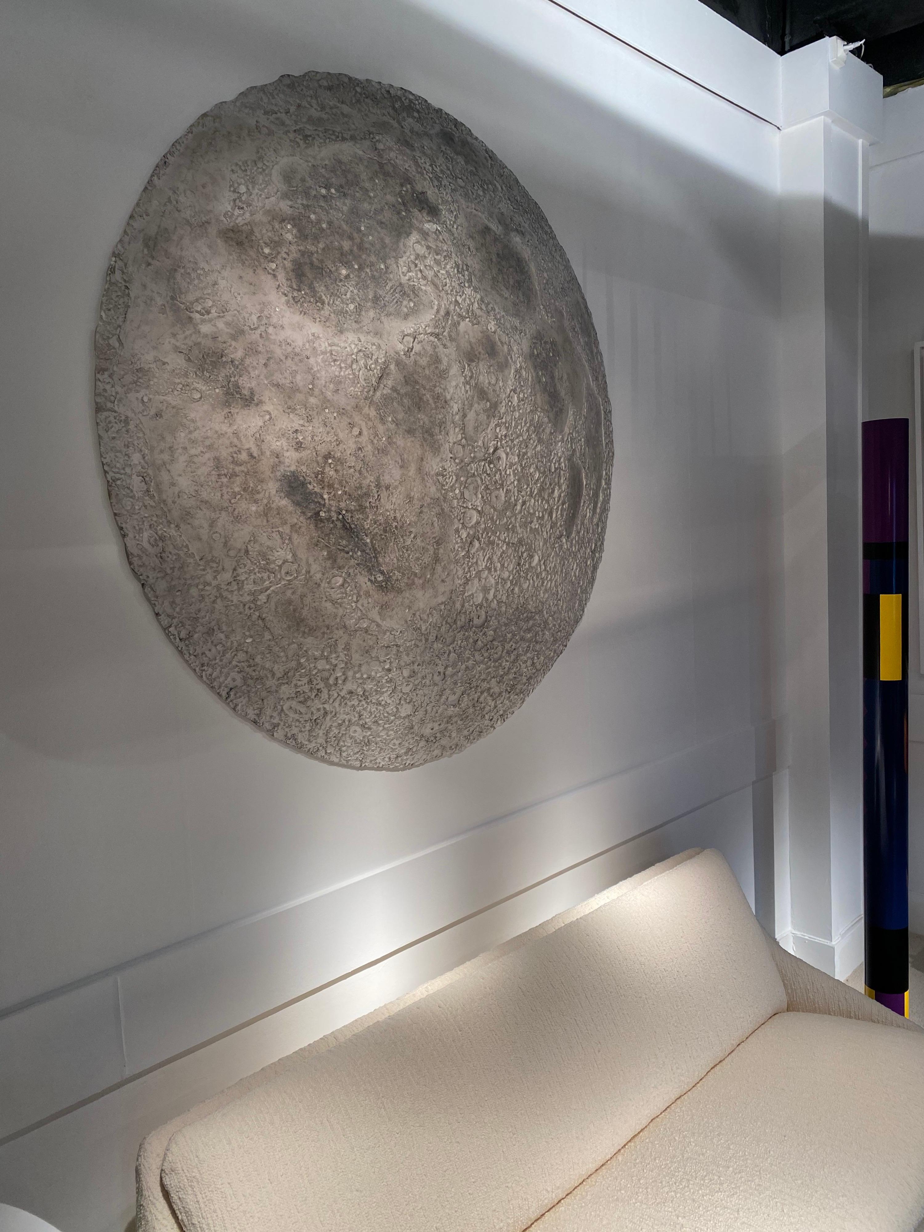 Large Moon Wall Mounted Sculpture by Michel Pichard For Sale 7