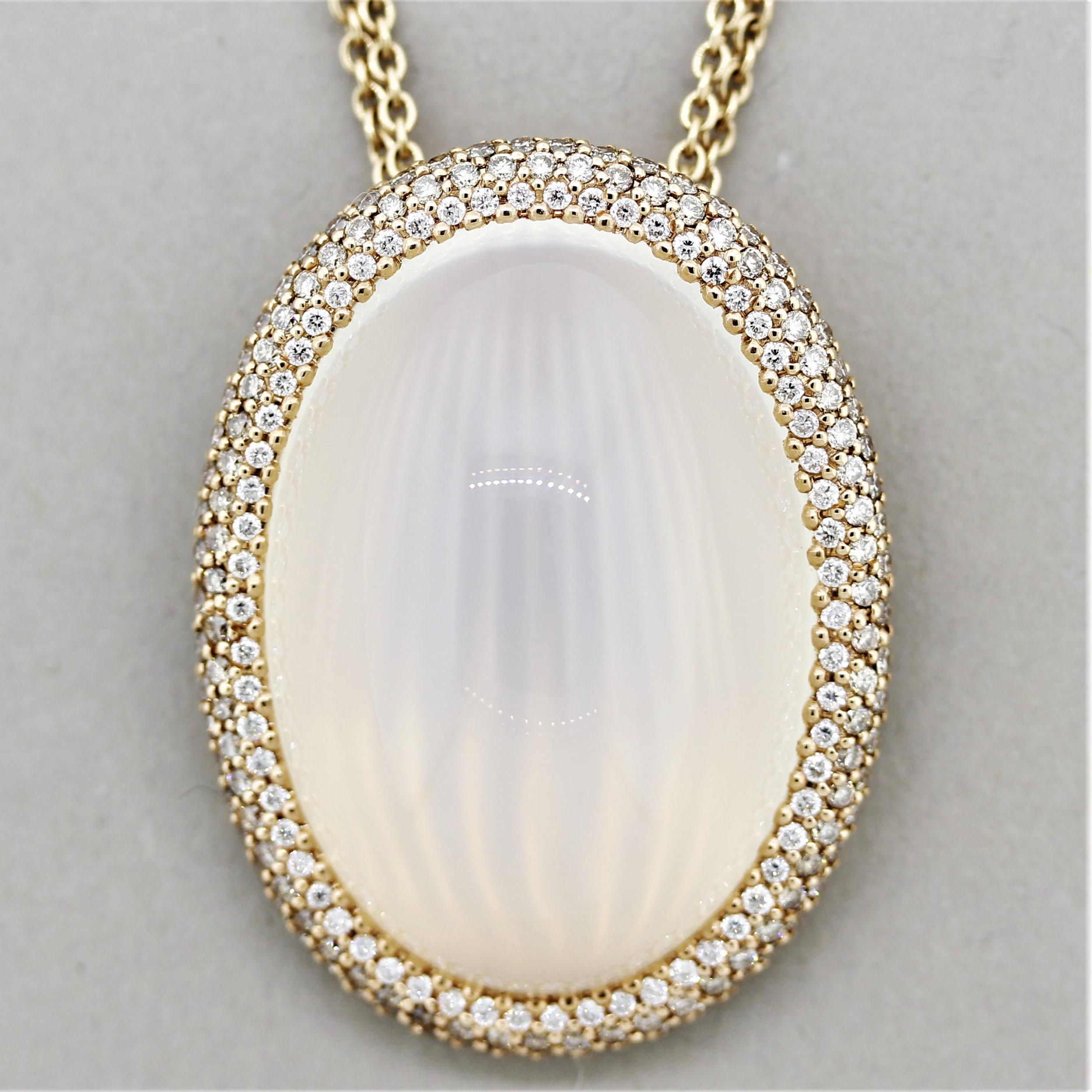 moonstone and diamond necklace
