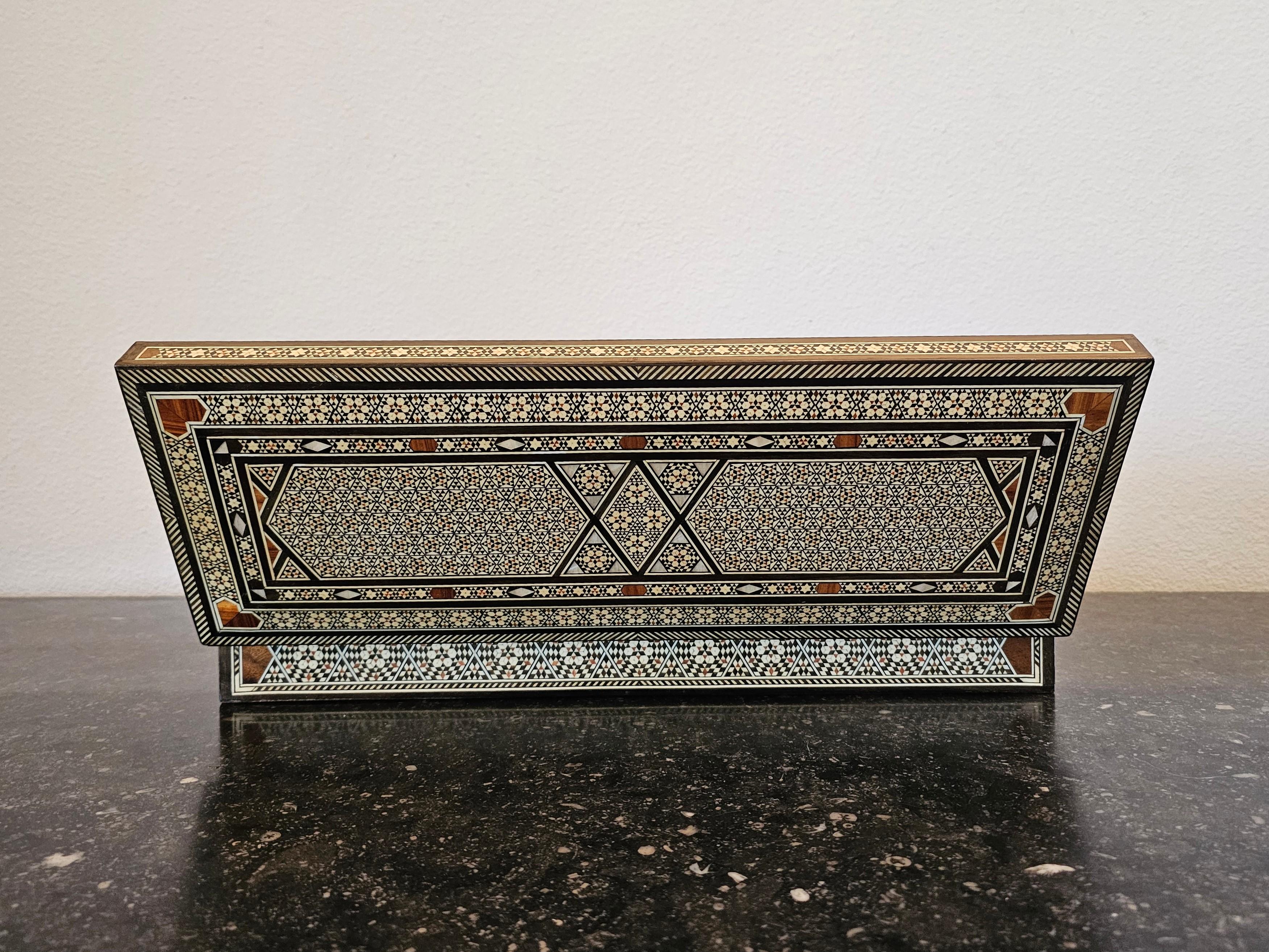 Large Moorish Arabesque Inlaid Table Box  For Sale 9