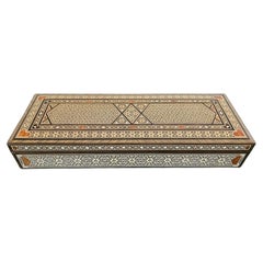 Antique Large Moorish Arabesque Inlaid Table Box 