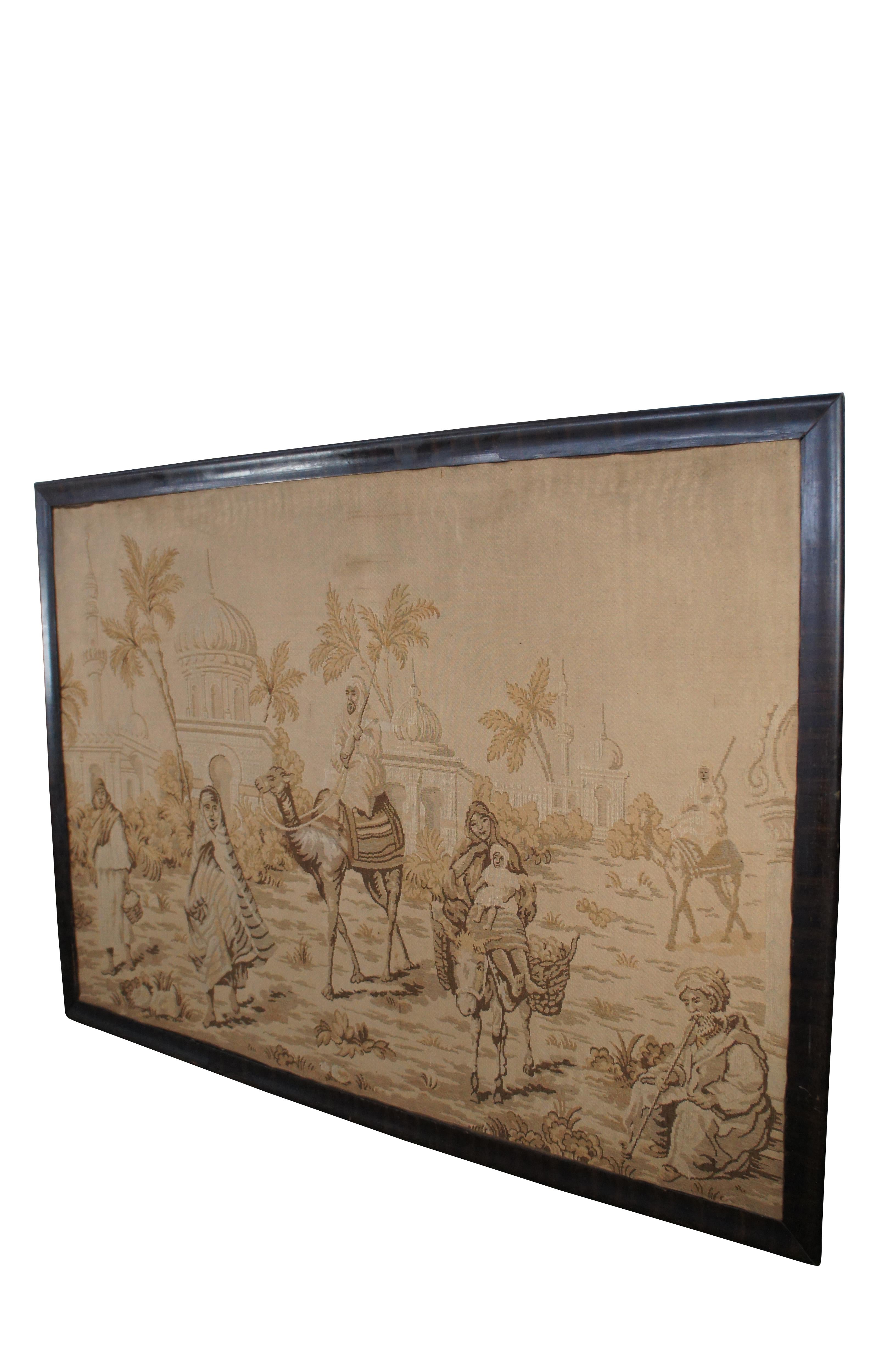 Bohémien Grande arazzo tessile moresco marocchino con cammello figurato e paesaggio 75