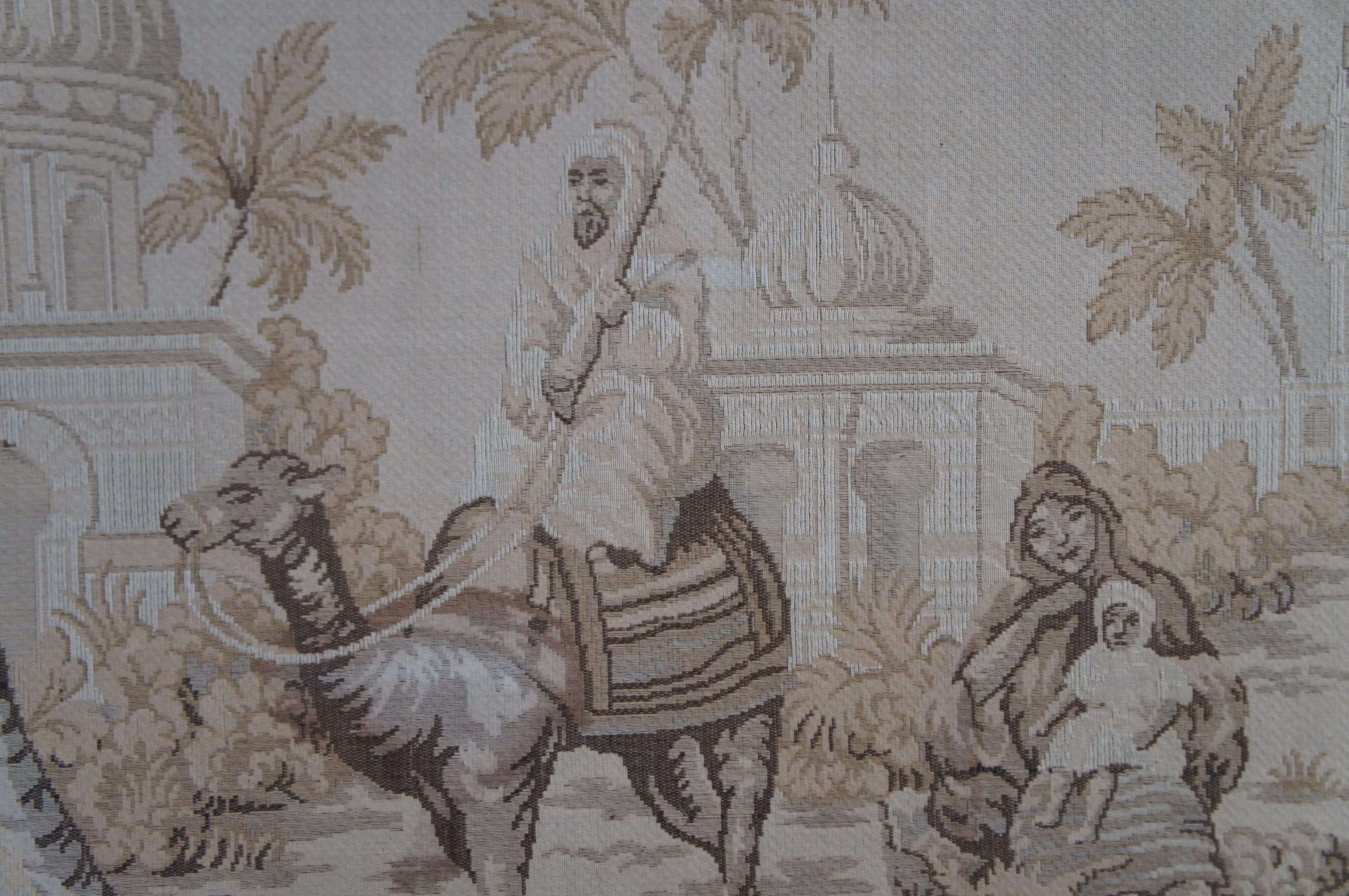 Arazzo Grande arazzo tessile moresco marocchino con cammello figurato e paesaggio 75