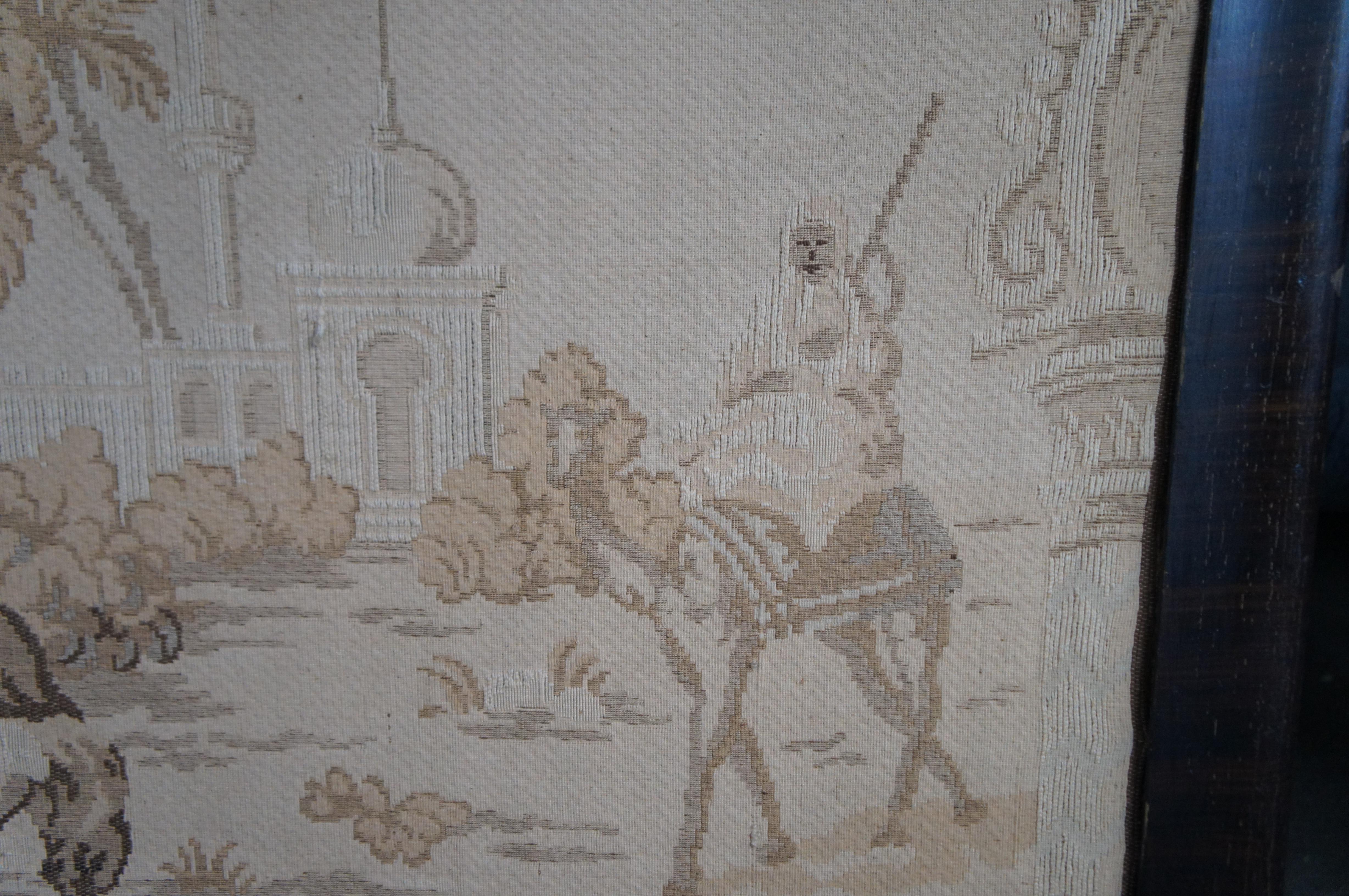 Grande arazzo tessile moresco marocchino con cammello figurato e paesaggio 75