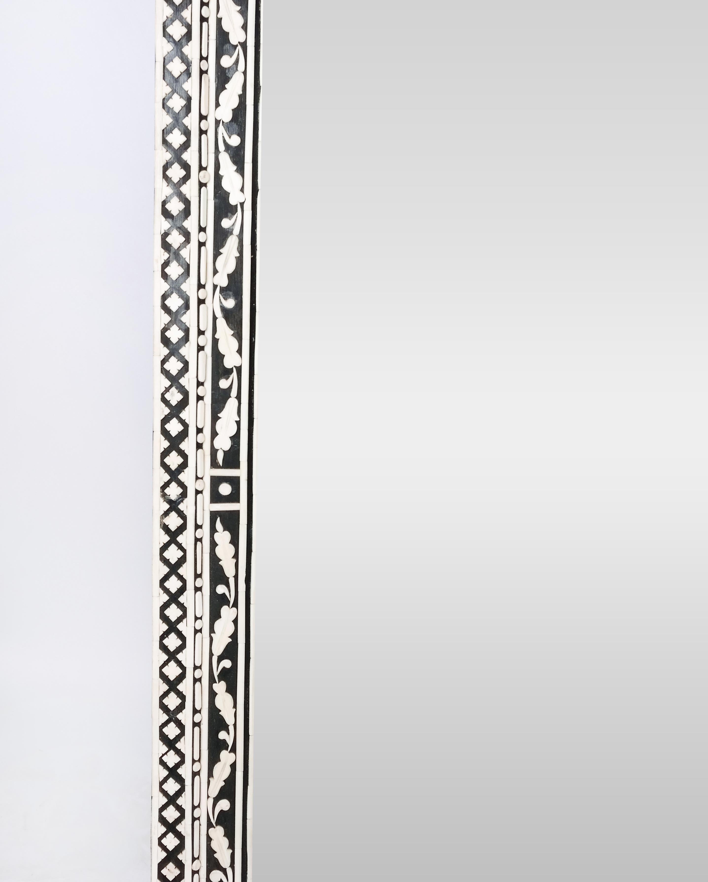 Large Moorish Style Bone Inlaid Wall Mirror 1