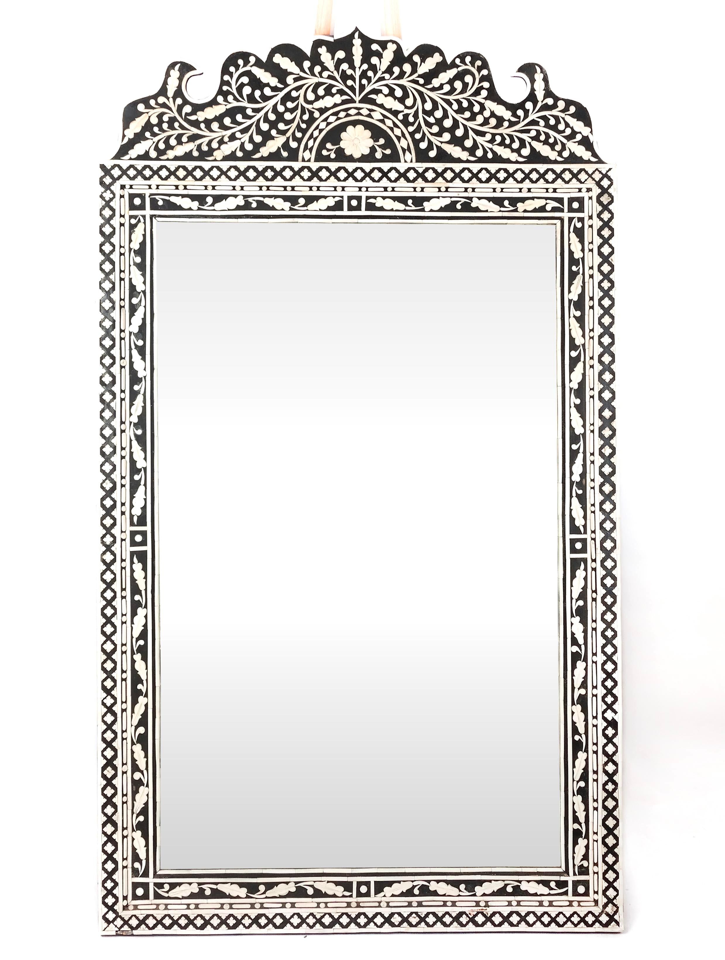 Large Moorish Style Bone Inlaid Wall Mirror 2