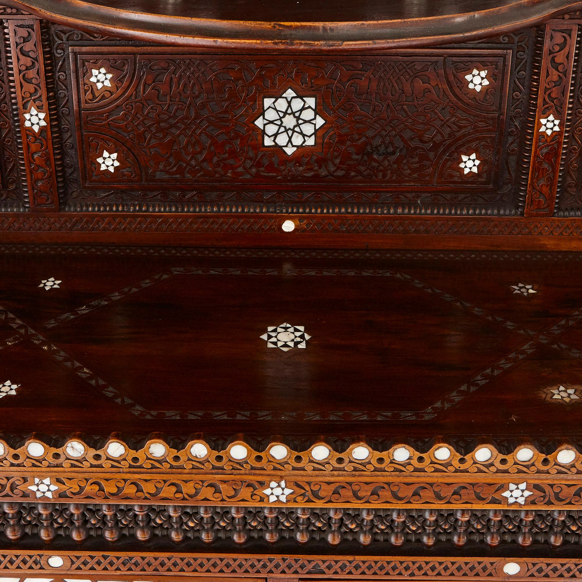 Large Moorish Style Mother of Pearl Inlaid Display Cabinet In Good Condition In London, GB