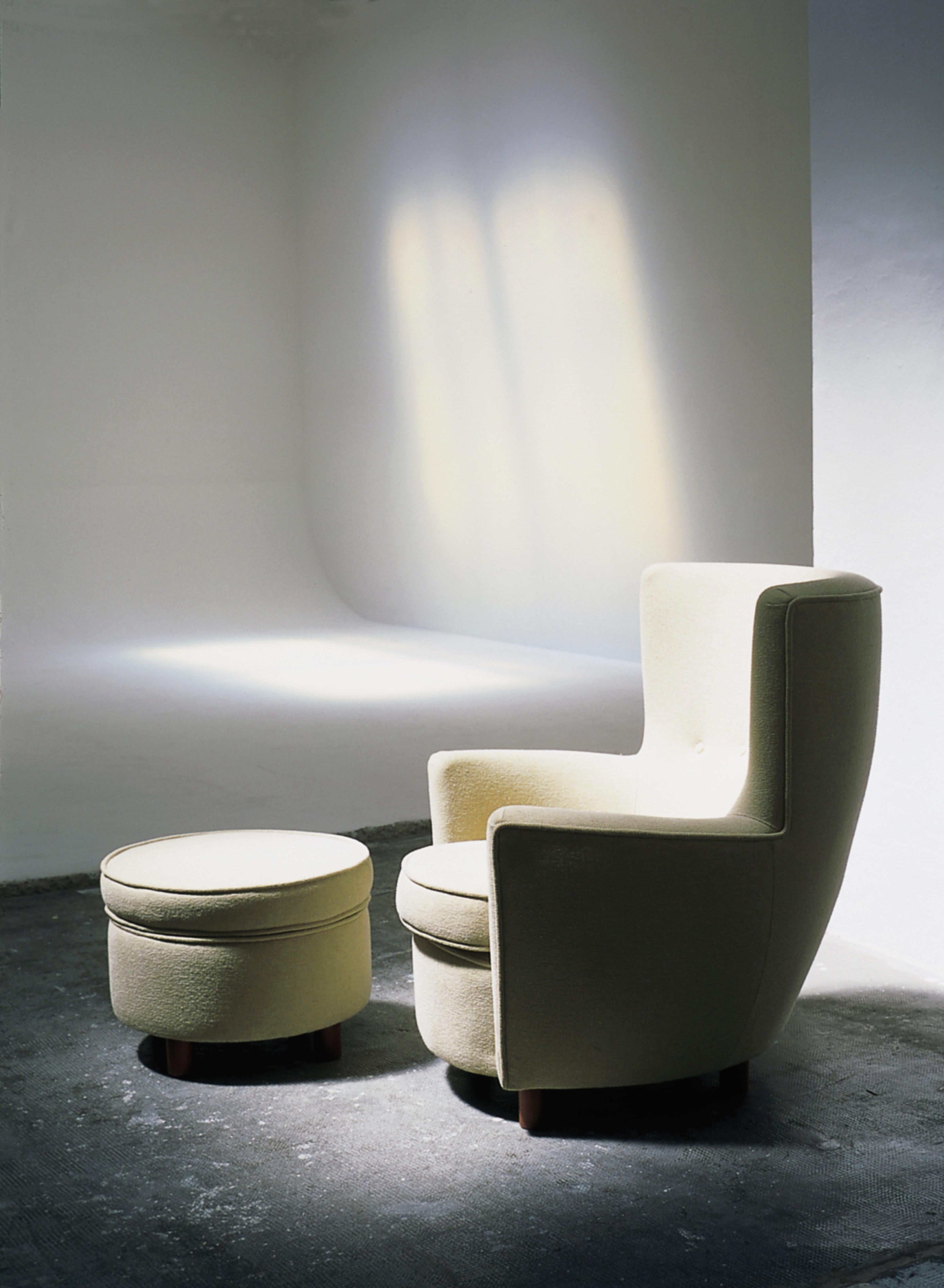 Fabric Large Moragas Beech Wood Contemporary Art Ottoman by Antoni De Moragas Gallissà For Sale
