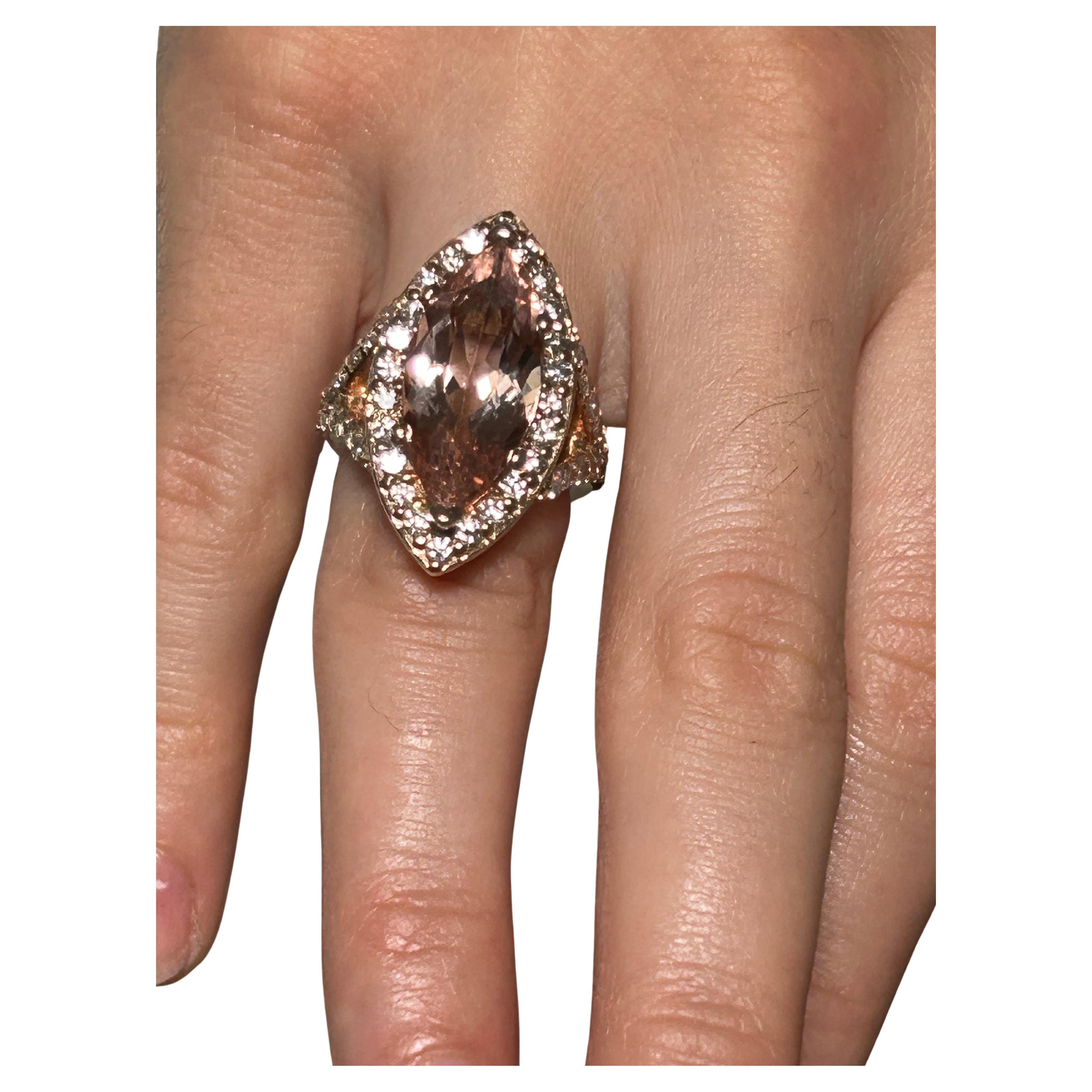 Bague cocktail en Morganite