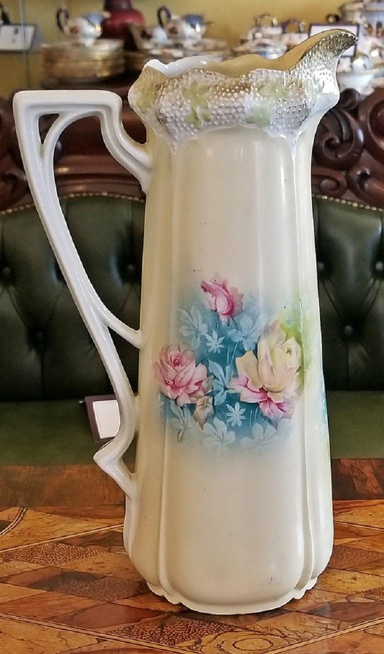 20th Century Large Moriage Art Nouveau Style Jug or Pitcher