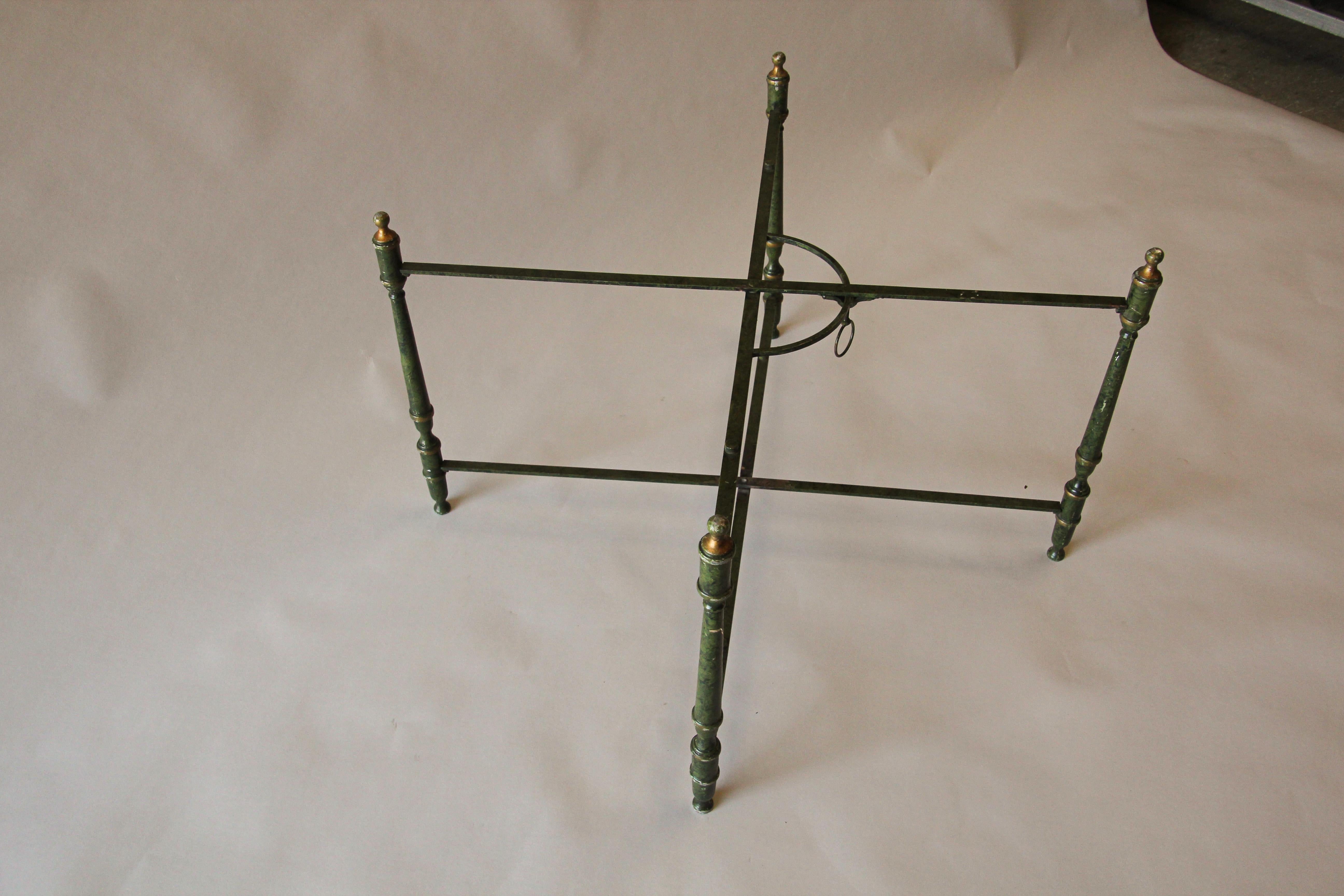 Large Moroccan Brass Tray Table on Folding Stand 7