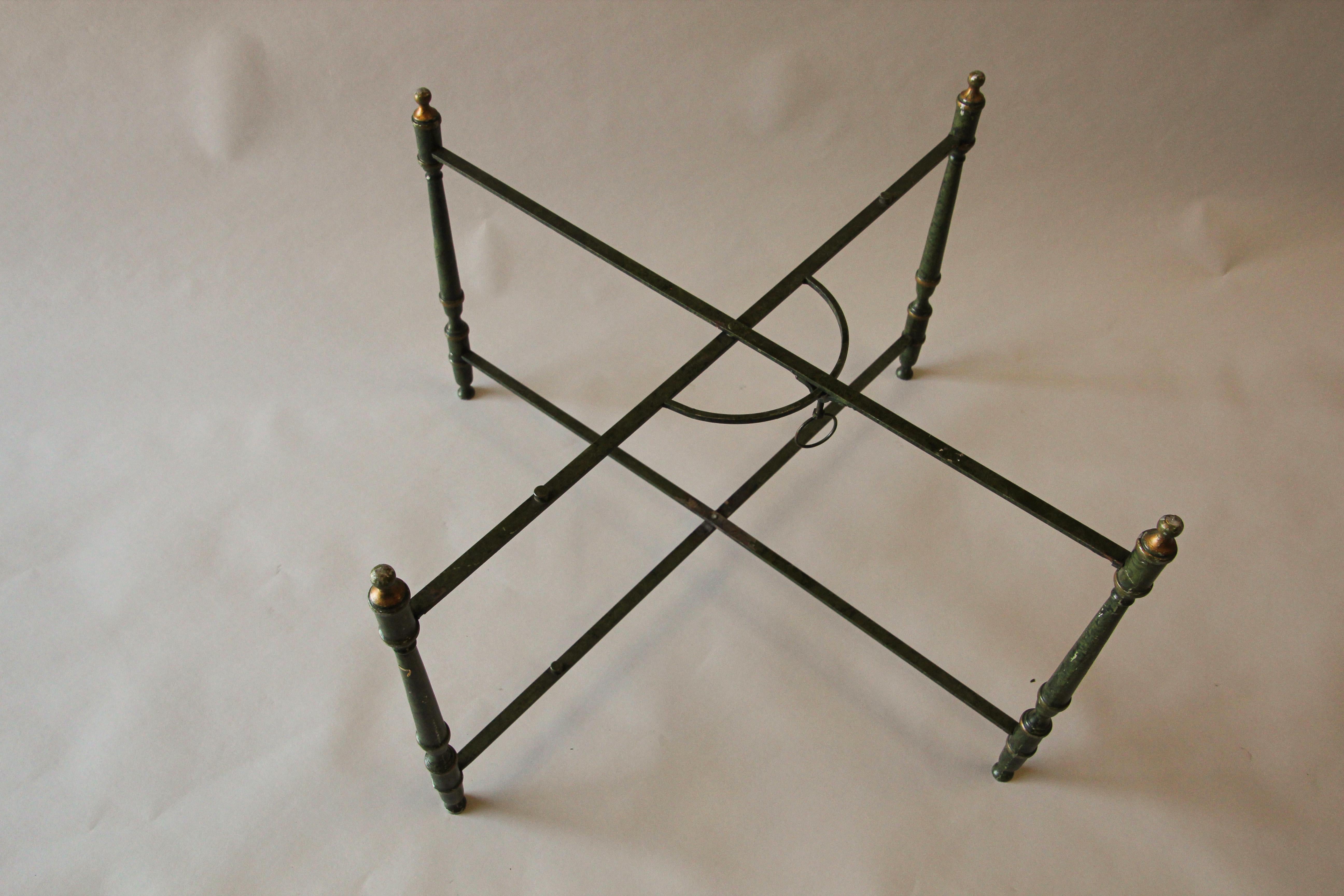 Large Moroccan Brass Tray Table on Folding Stand 8