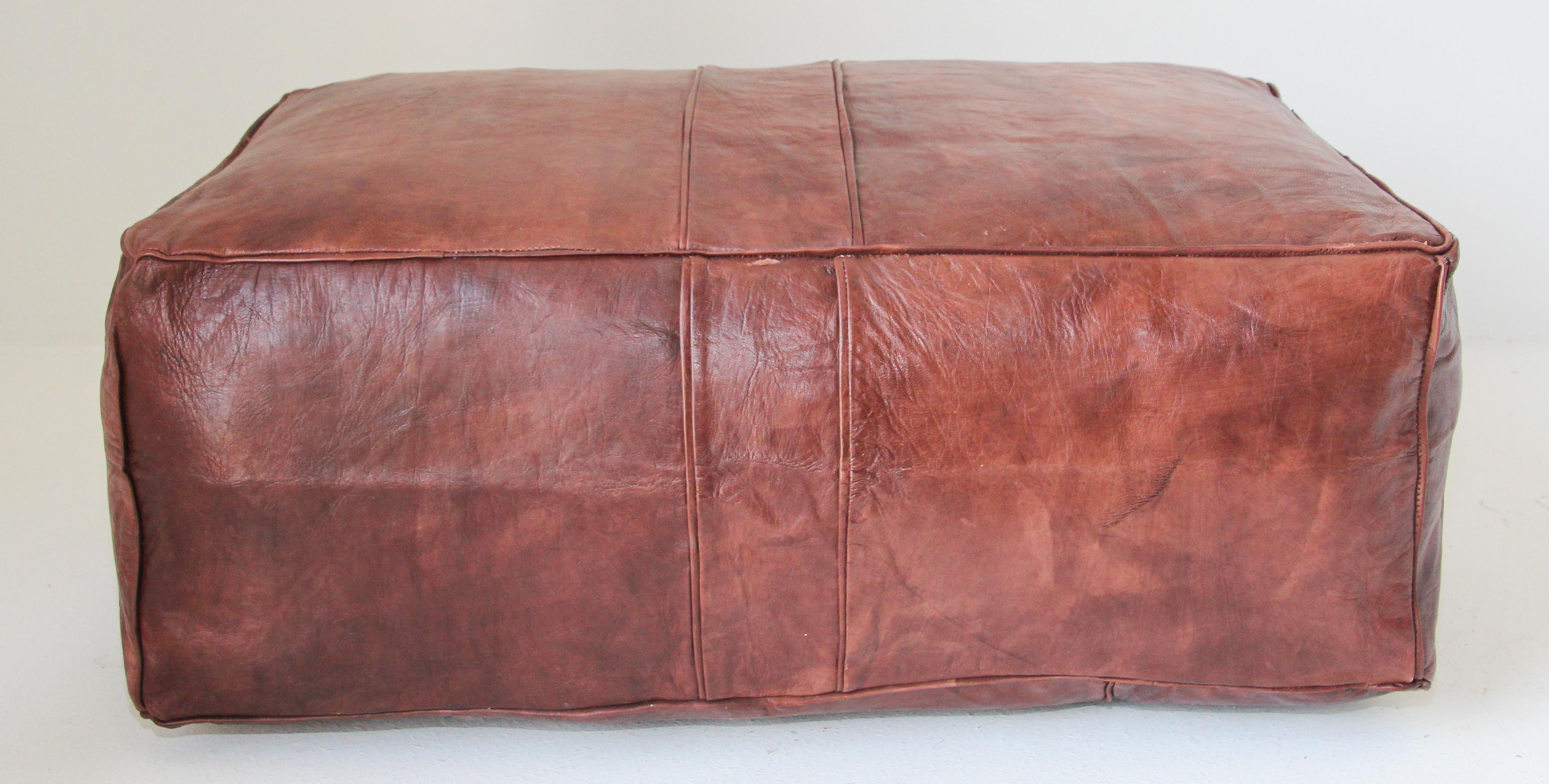 rectangle leather pouf