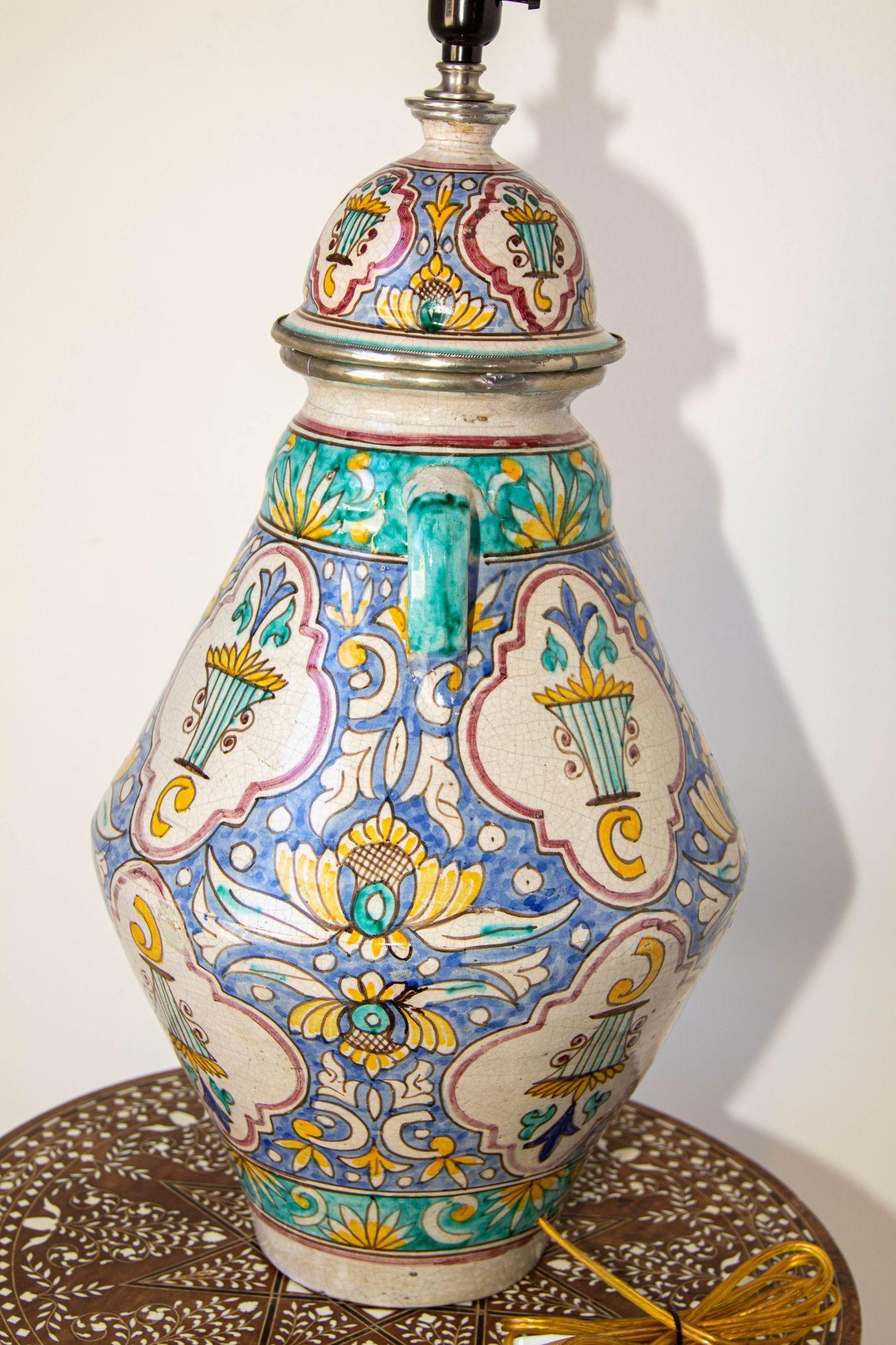Moroccan Moorish Ceramic Table Lamp with Spanish Granada Design For Sale 7
