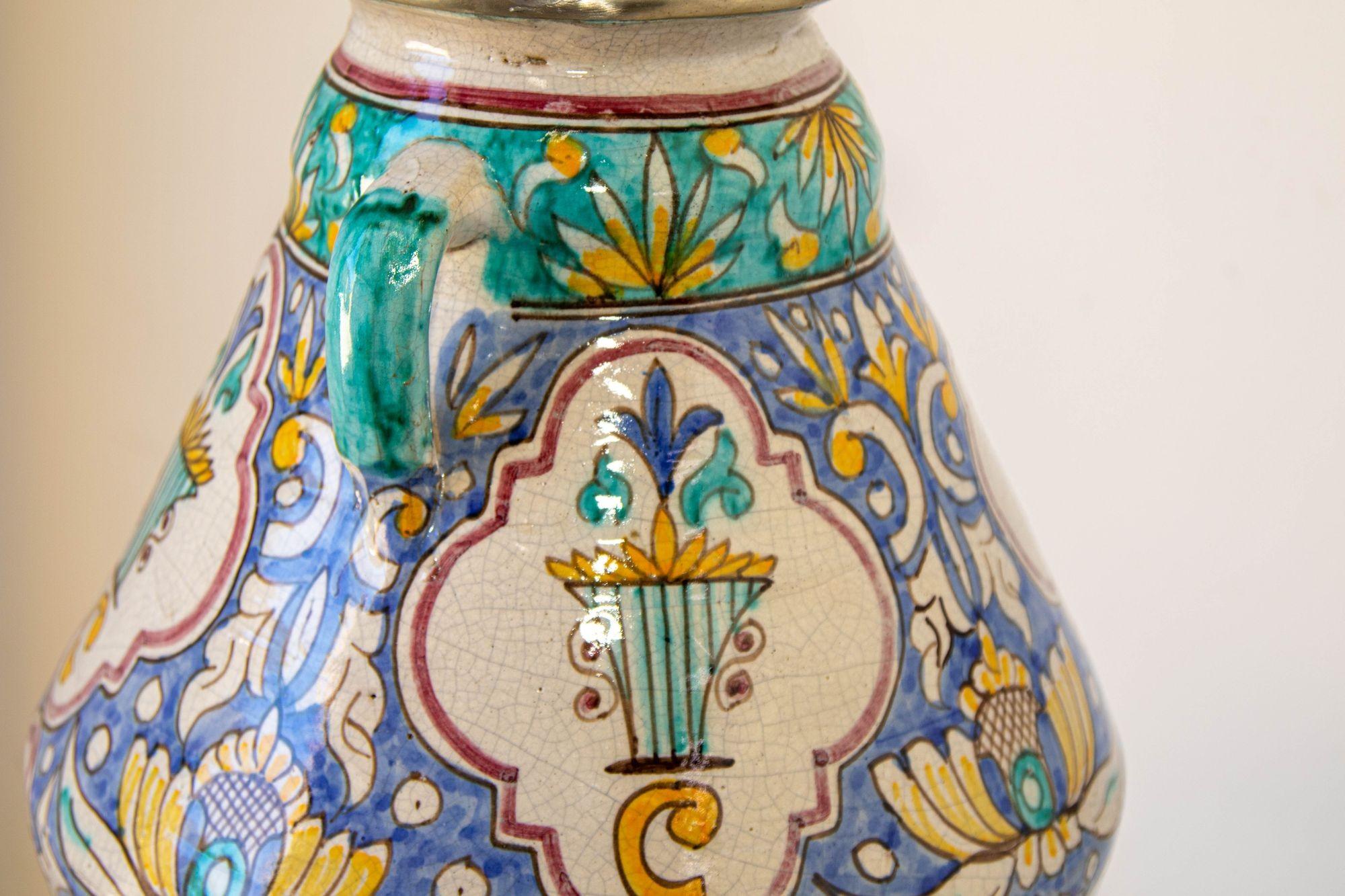 Moroccan Moorish Ceramic Table Lamp with Spanish Granada Design For Sale 8