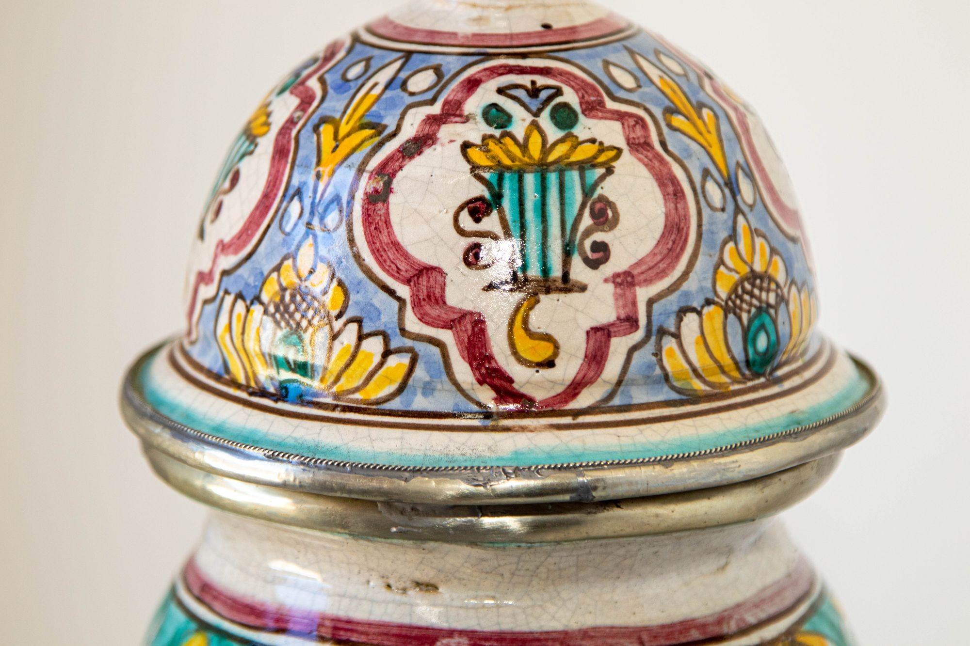 Moroccan Moorish Ceramic Table Lamp with Spanish Granada Design For Sale 9