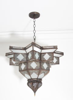 Large Moroccan Frosted Star Shape Glass Chandelier Shade
