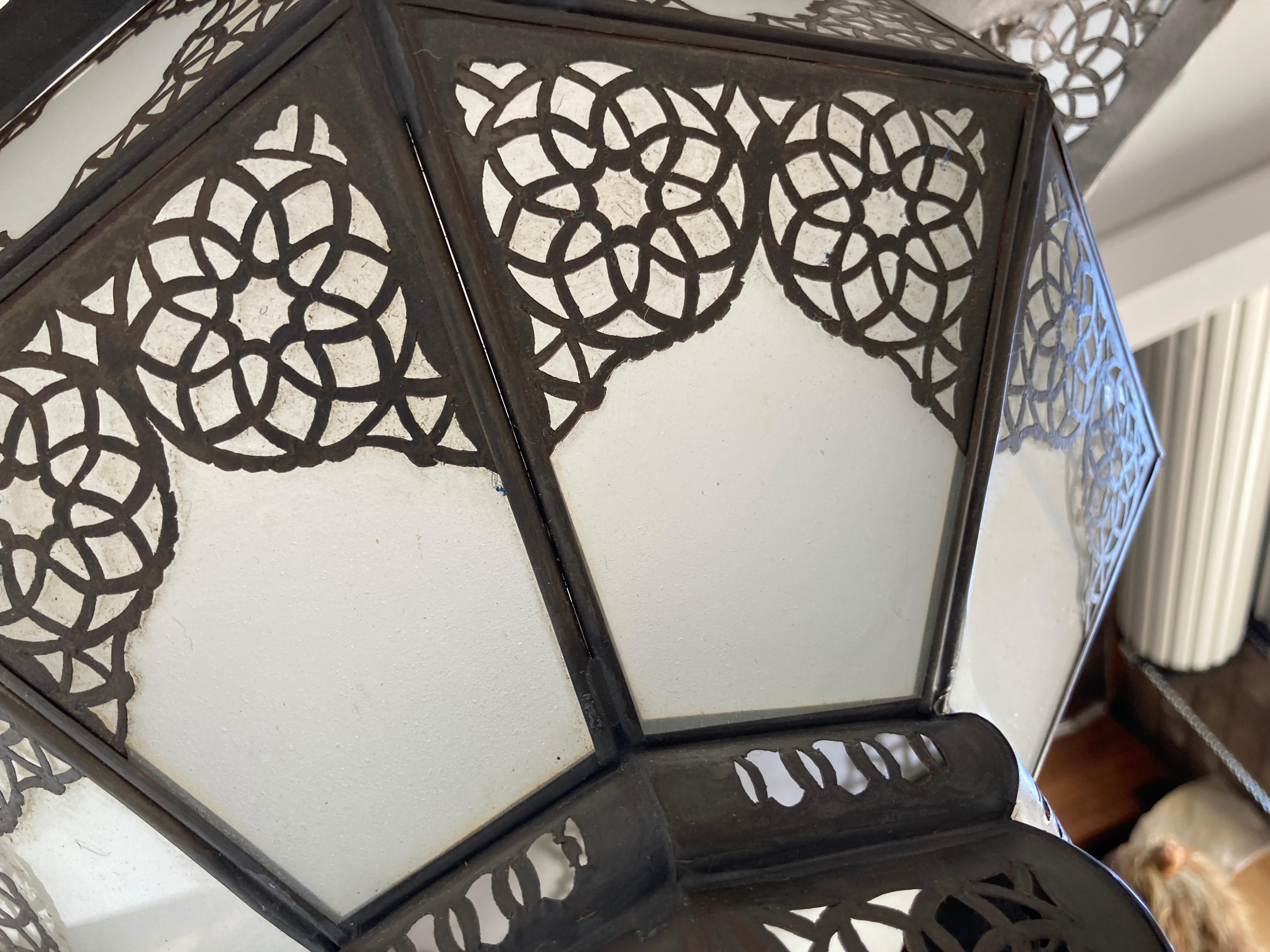 Large Moroccan Frosted Star Shape Glass Chandelier Shade 9