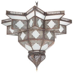 Large Moroccan Frosted Star Shape Glass Chandelier Shade