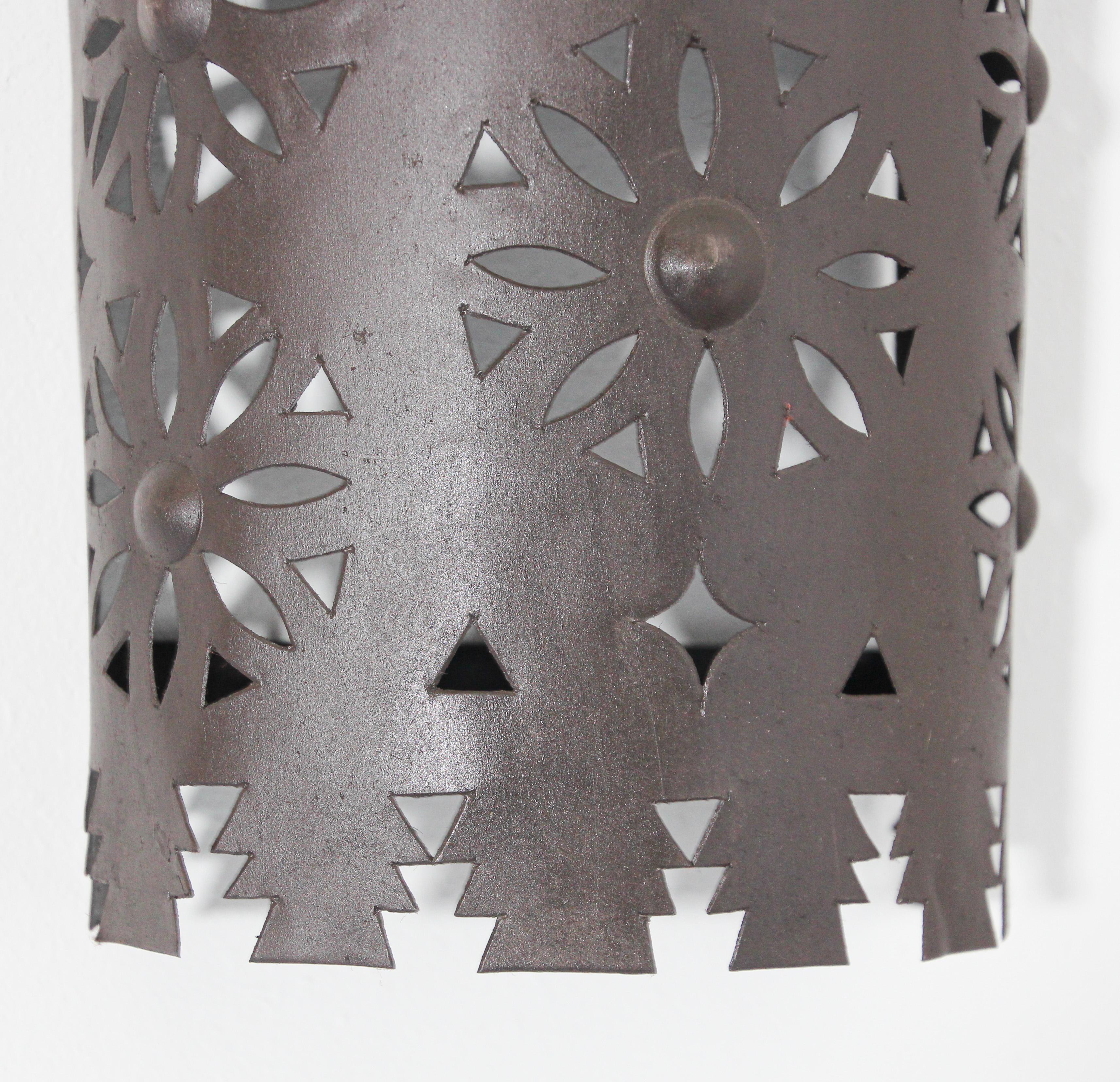 Moorish Large Moroccan Metal Wall Sconce Shade For Sale