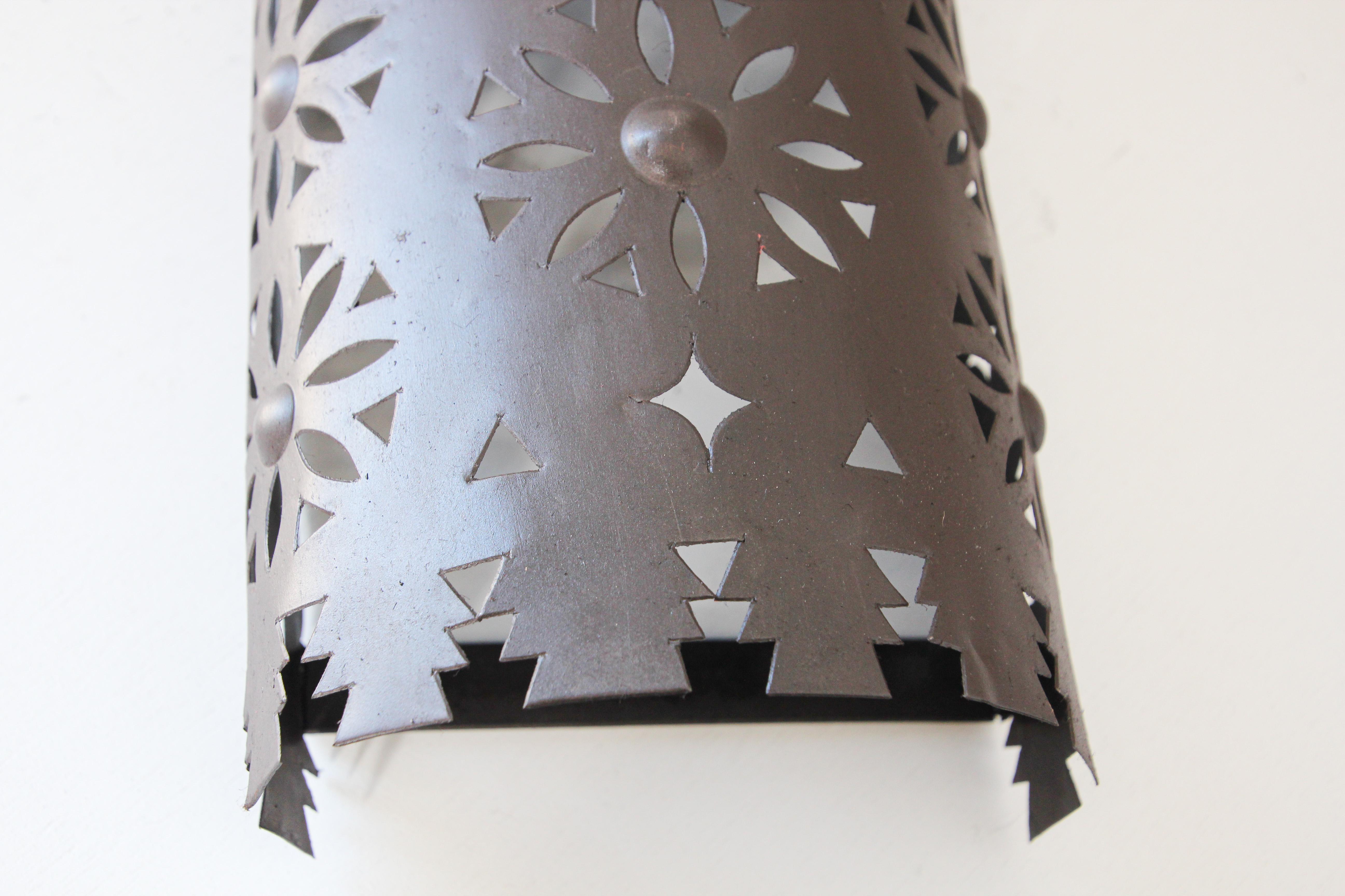 20th Century Large Moroccan Metal Wall Sconce Shade For Sale