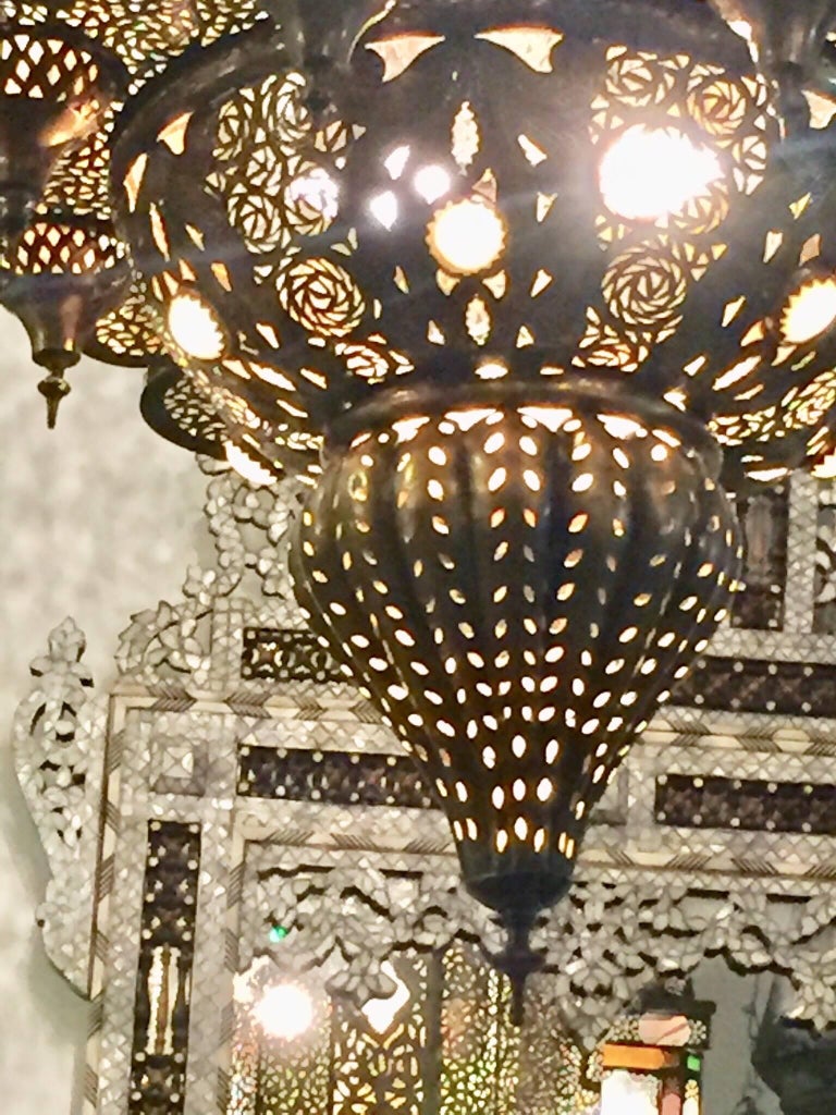 Large Moroccan Moorish Alhambra Brass Chandelier at 1stDibs large moroccan chandelier