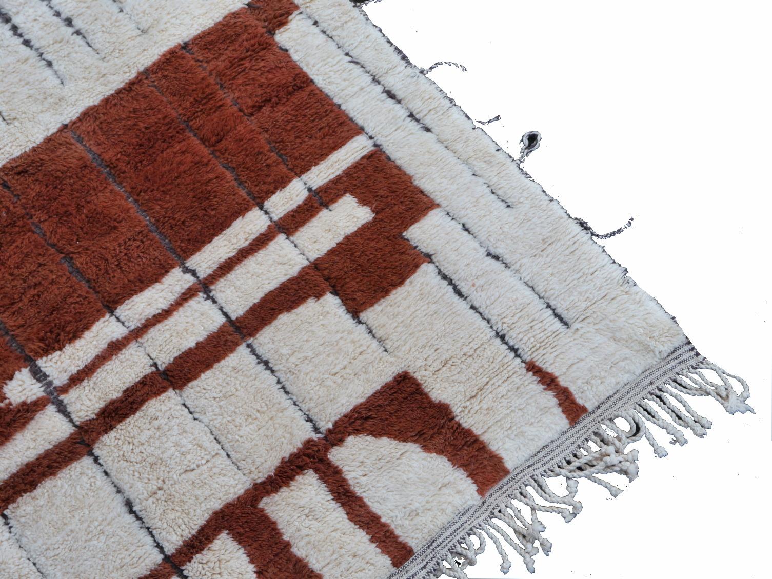 Großer marokkanischer Teppich im Bauhaus-Stil Nordafrikanisches Design Kollektion Djoharian (Wolle) im Angebot