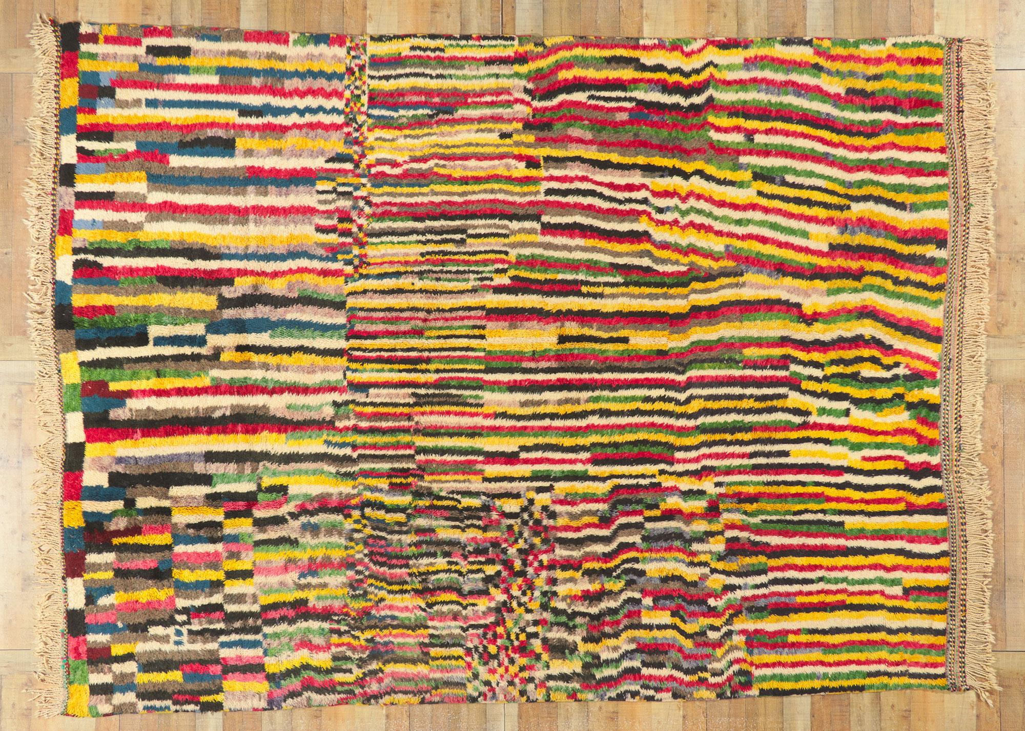 Berber Beni Mrirt Moderner Marokkanischer Teppich, Bauhaus trifft auf abstrakten Expressionisten (21. Jahrhundert und zeitgenössisch) im Angebot