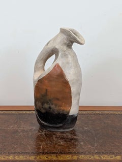 Large Moroccan Sculptural Tamegroute Ewer in Unglazed Earthenware