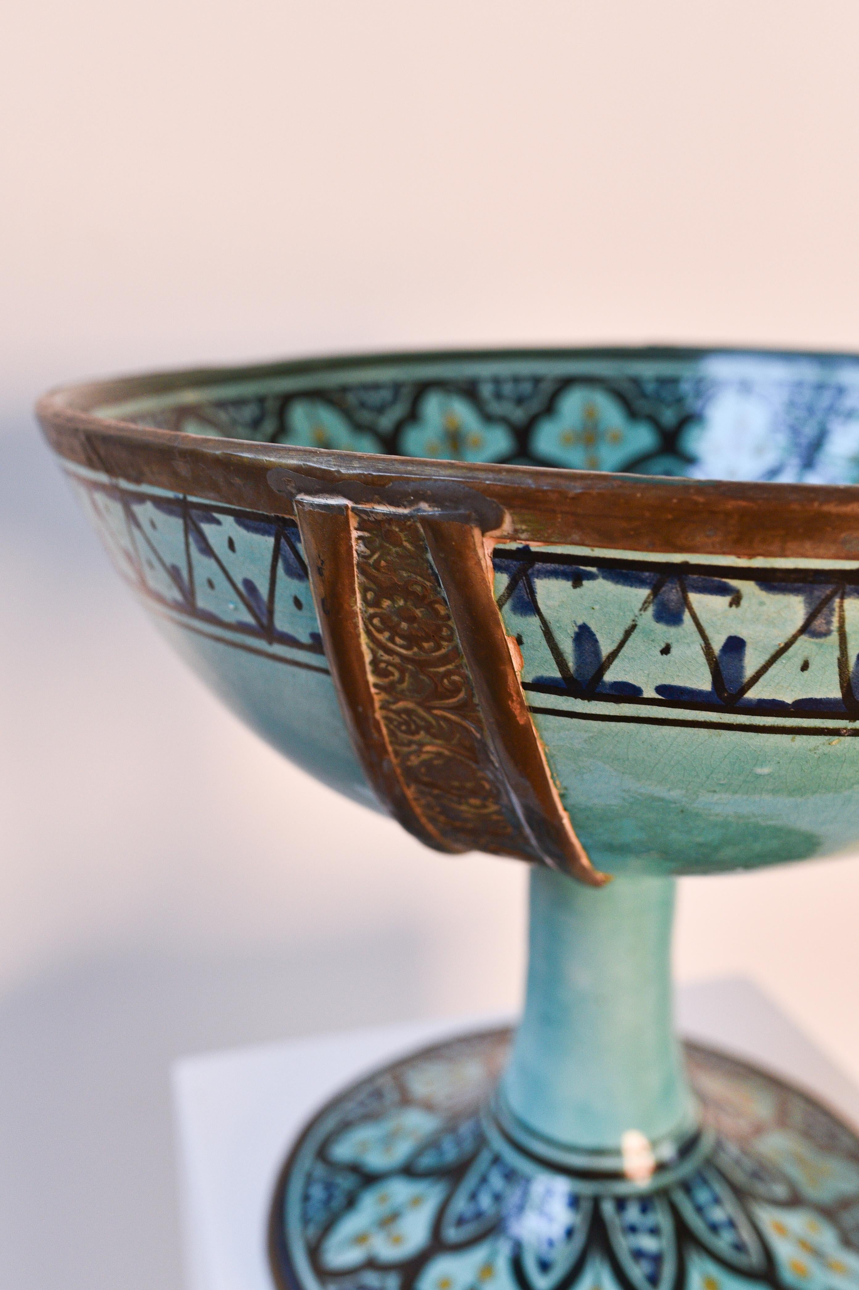 Folk Art Large Moroccan Serghini Incense Burner