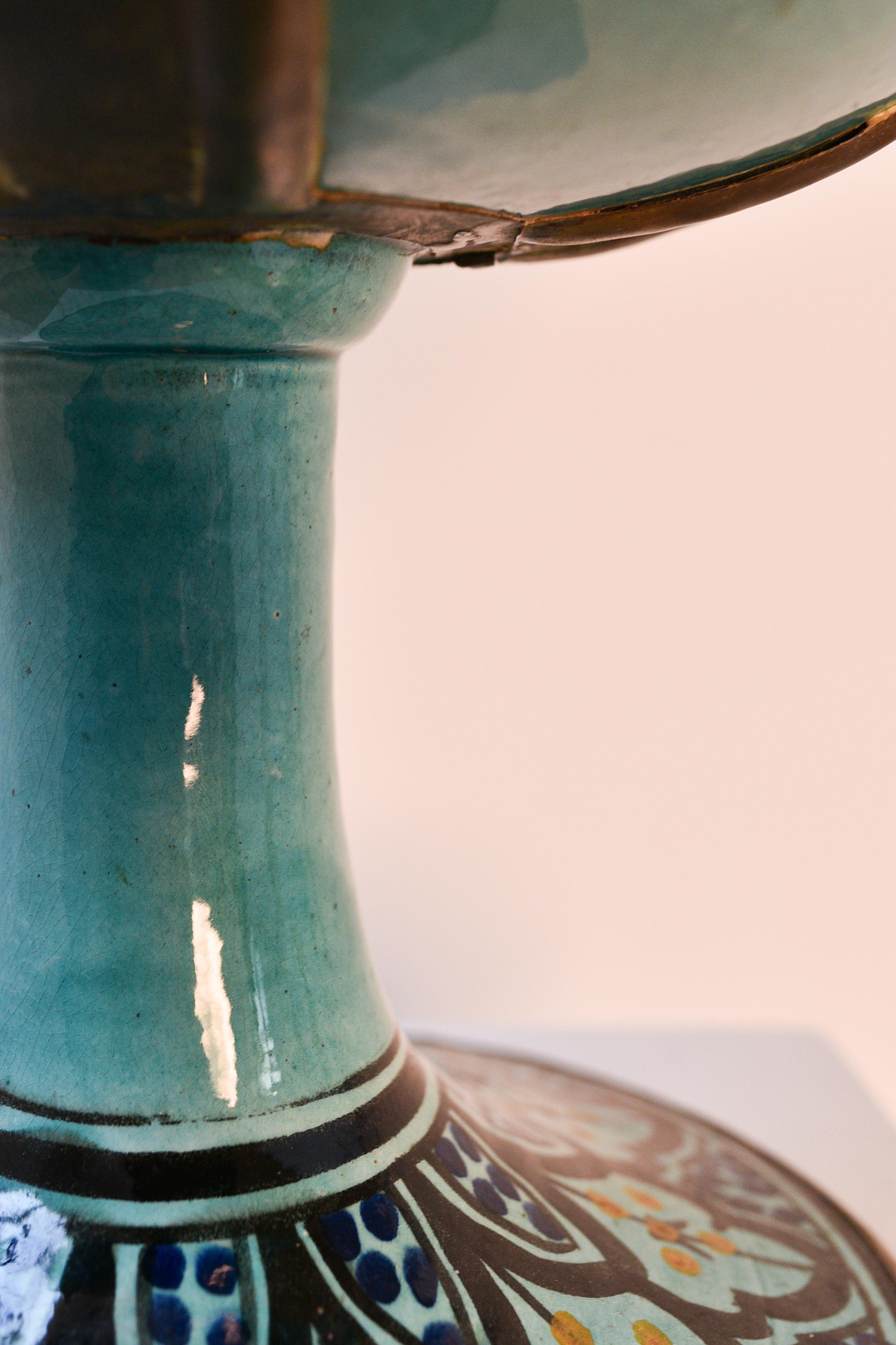 Hand-Painted Large Moroccan Serghini Incense Burner