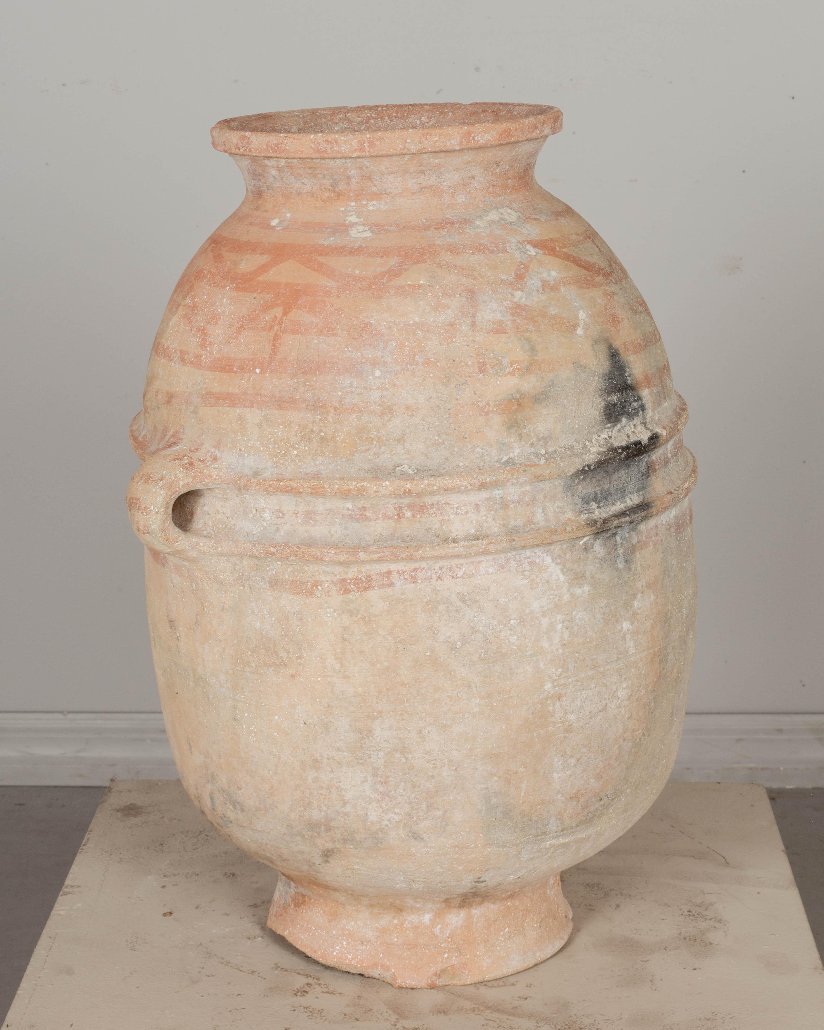 20th Century Large Moroccan Terracotta Pottery Water Jar For Sale