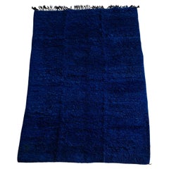 Large Moroccan Wool Rug in Cobalt Blue