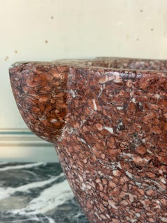 Large mortar in Phocaean pink marble, 19th century