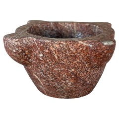 Large mortar in Phocaean pink marble, 19th century