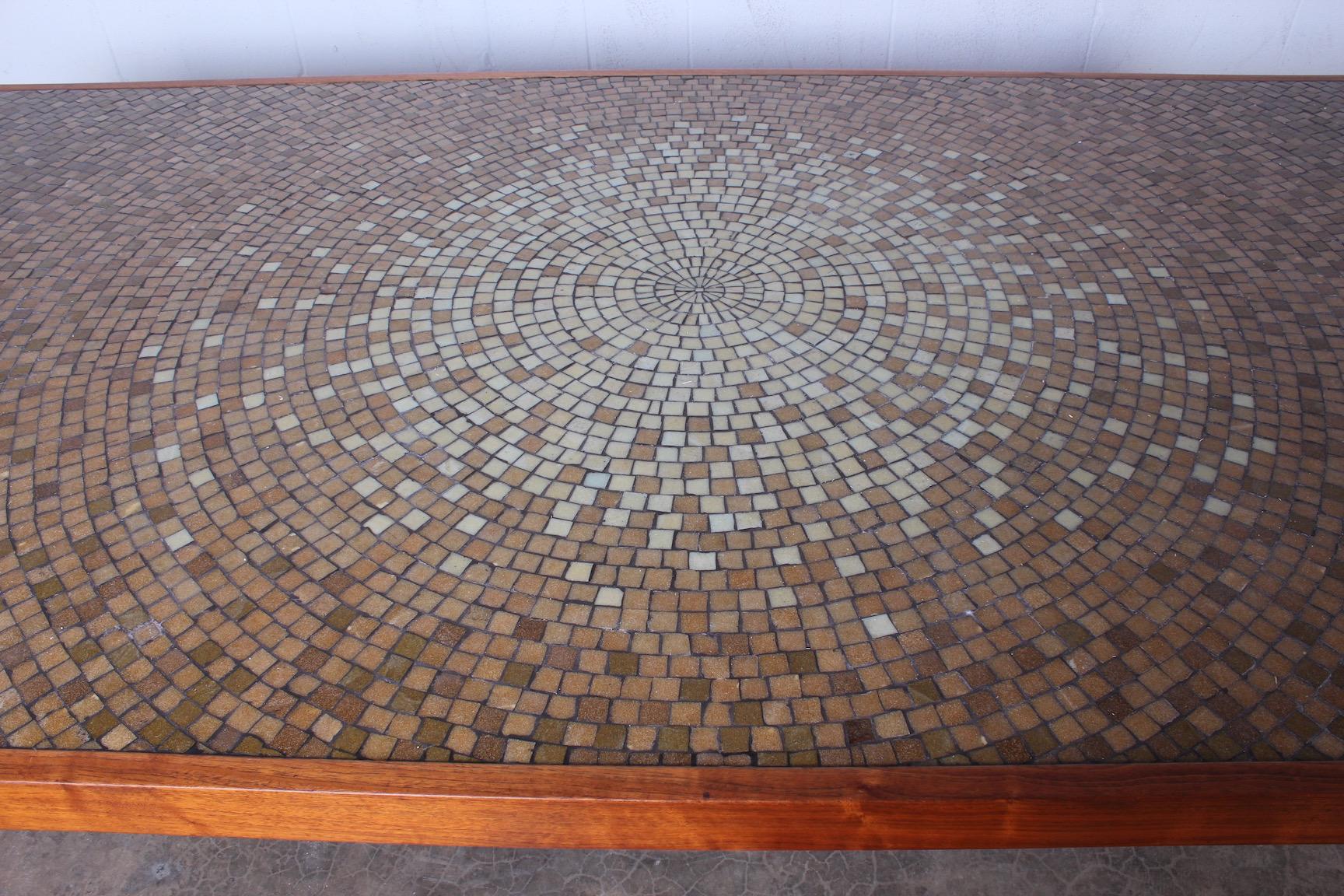 Large Mosaic Dining Table by Harry Lunstead In Good Condition In Dallas, TX