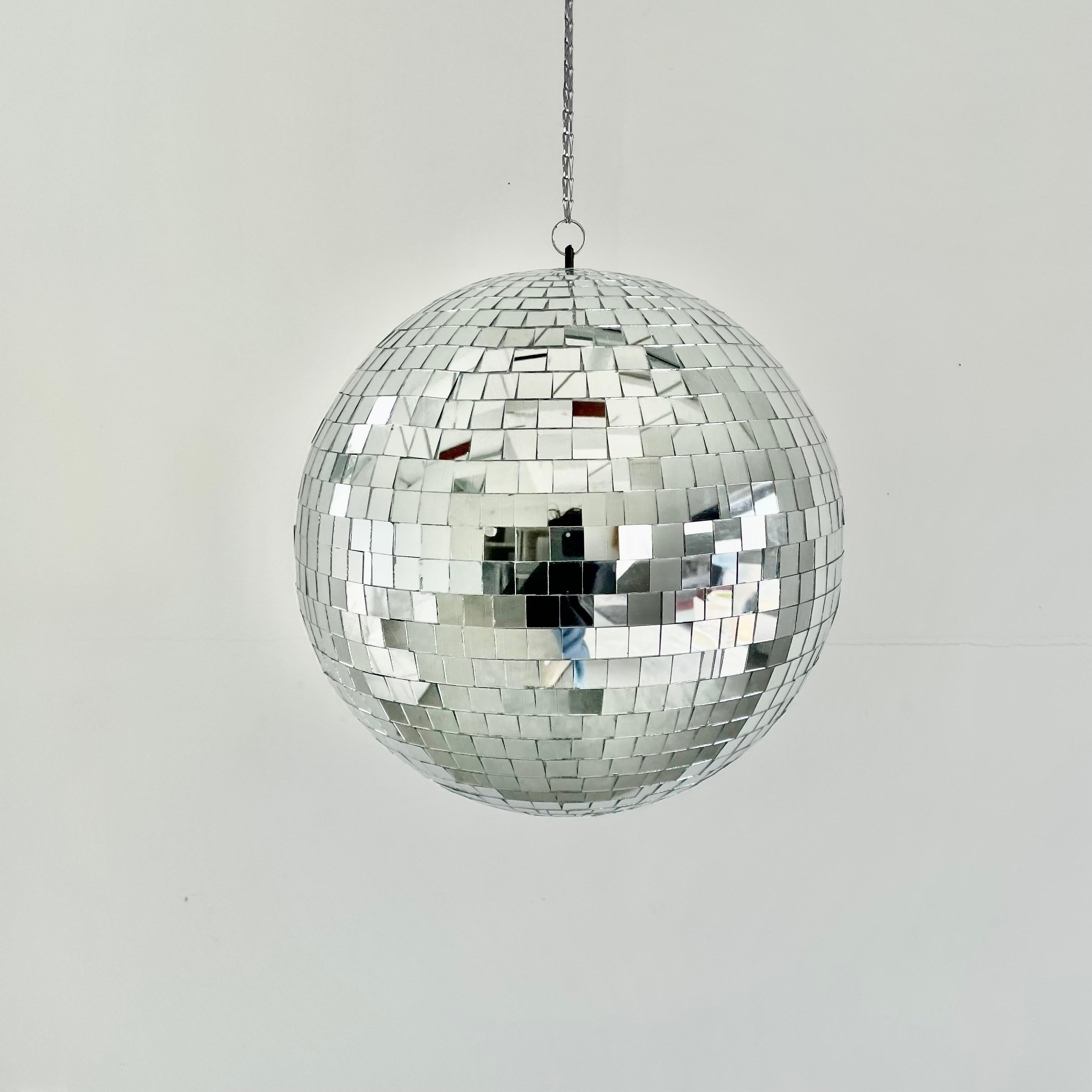 Metal Large Mosaic Glass Disco Ball, 1970s USA