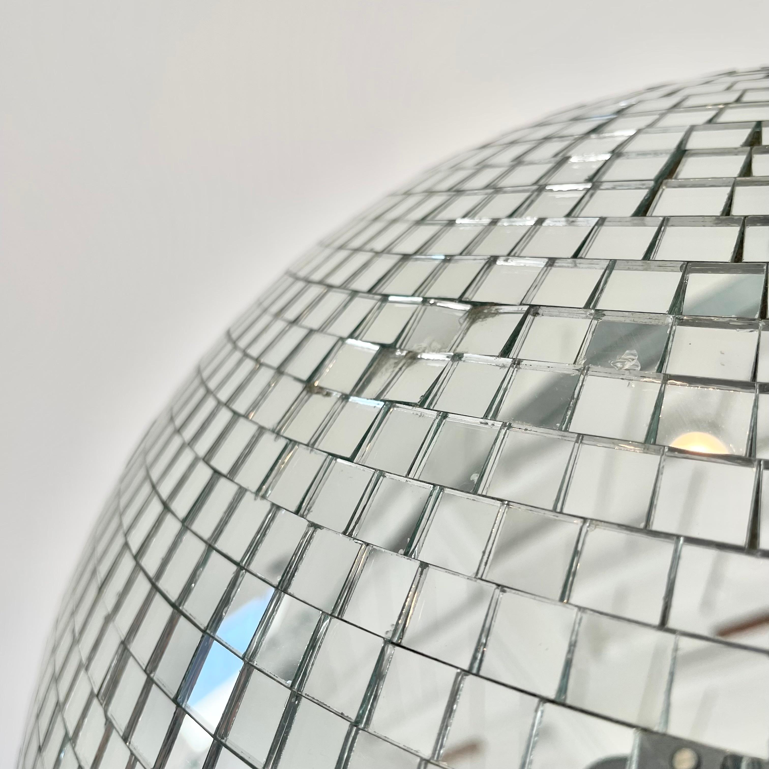 Large Mosaic Glass Disco Ball, 1970s USA In Good Condition In Los Angeles, CA