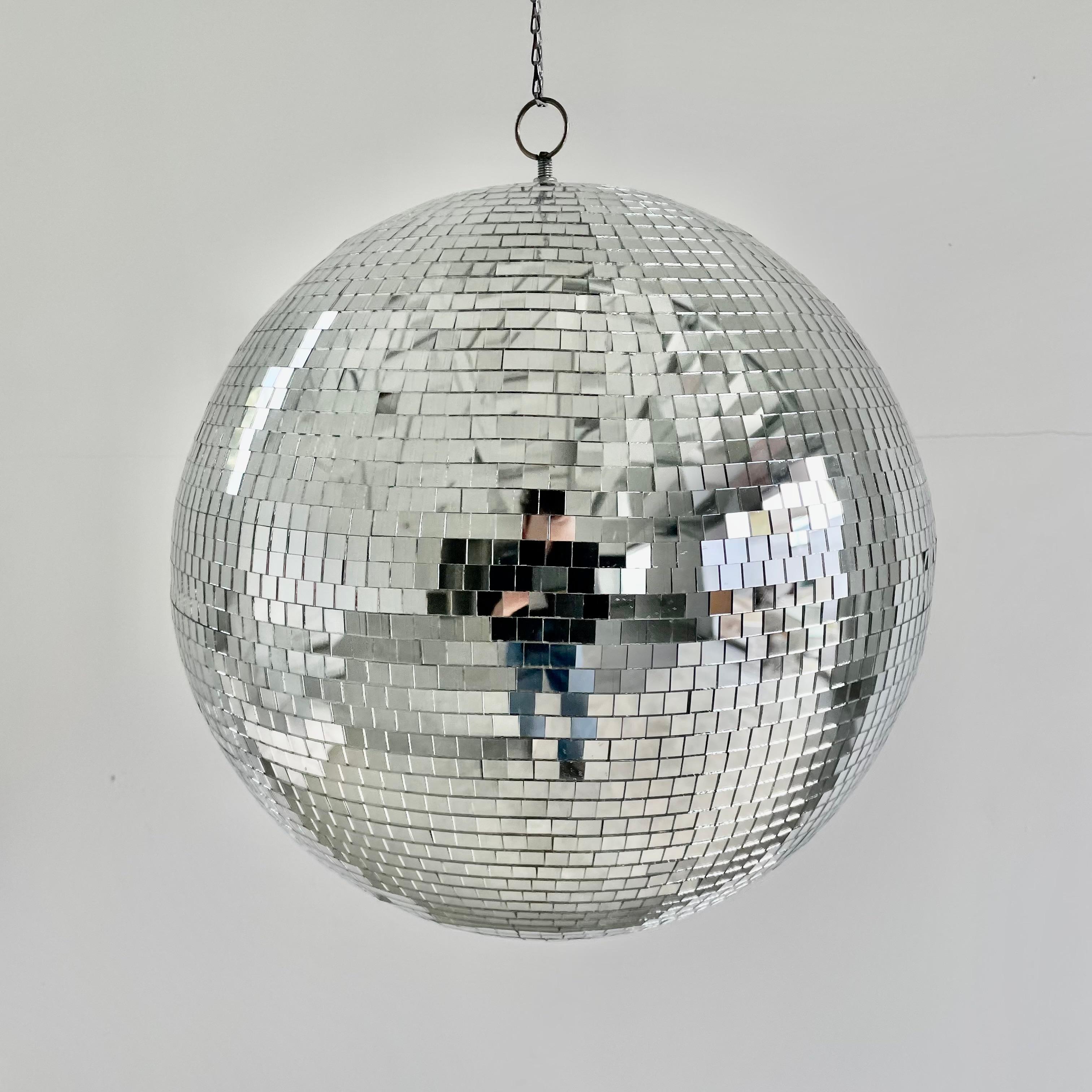 Large Mosaic Glass Disco Ball, 1970s USA In Good Condition In Los Angeles, CA