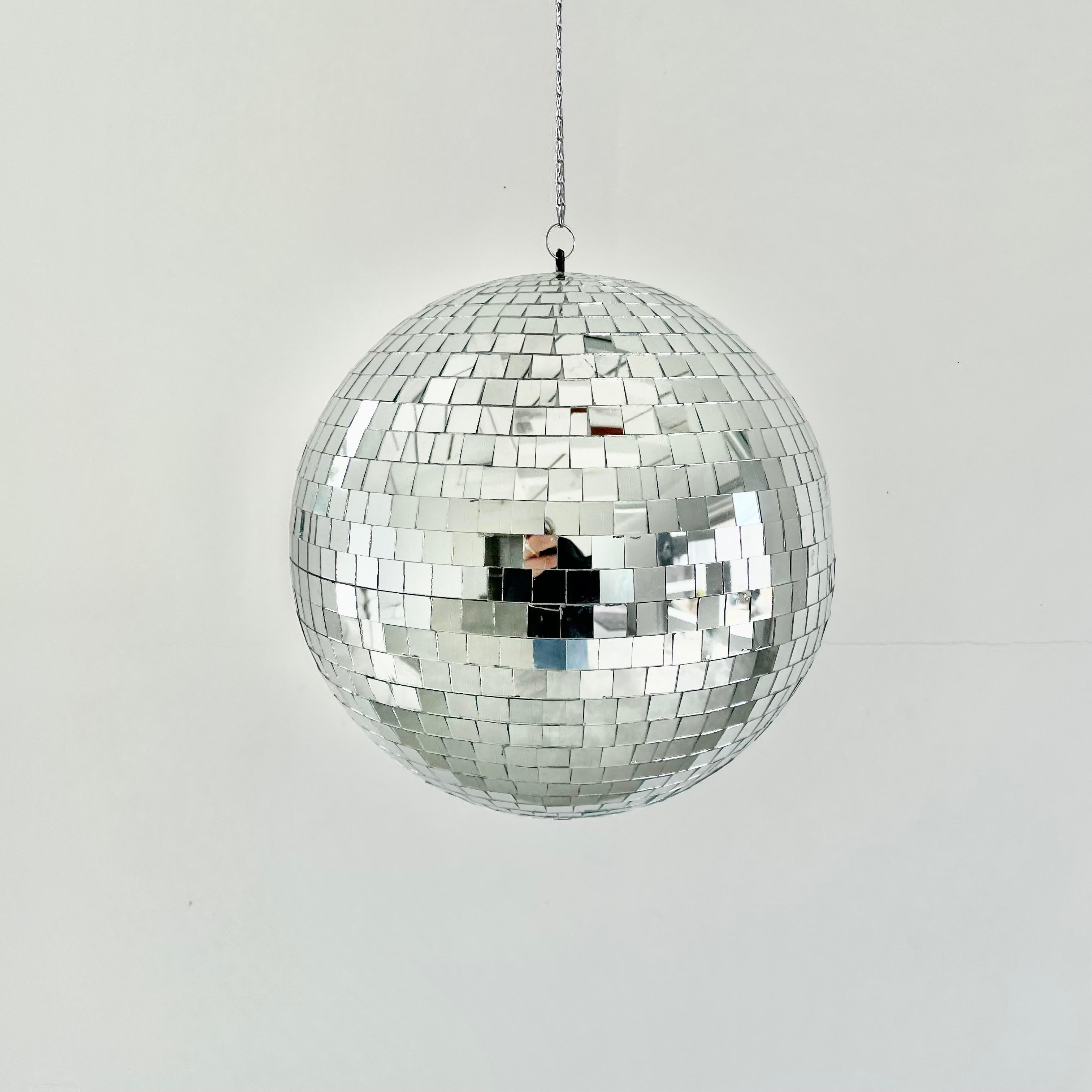 Hand-Crafted Large Mosaic Glass Disco Ball, 1970s USA