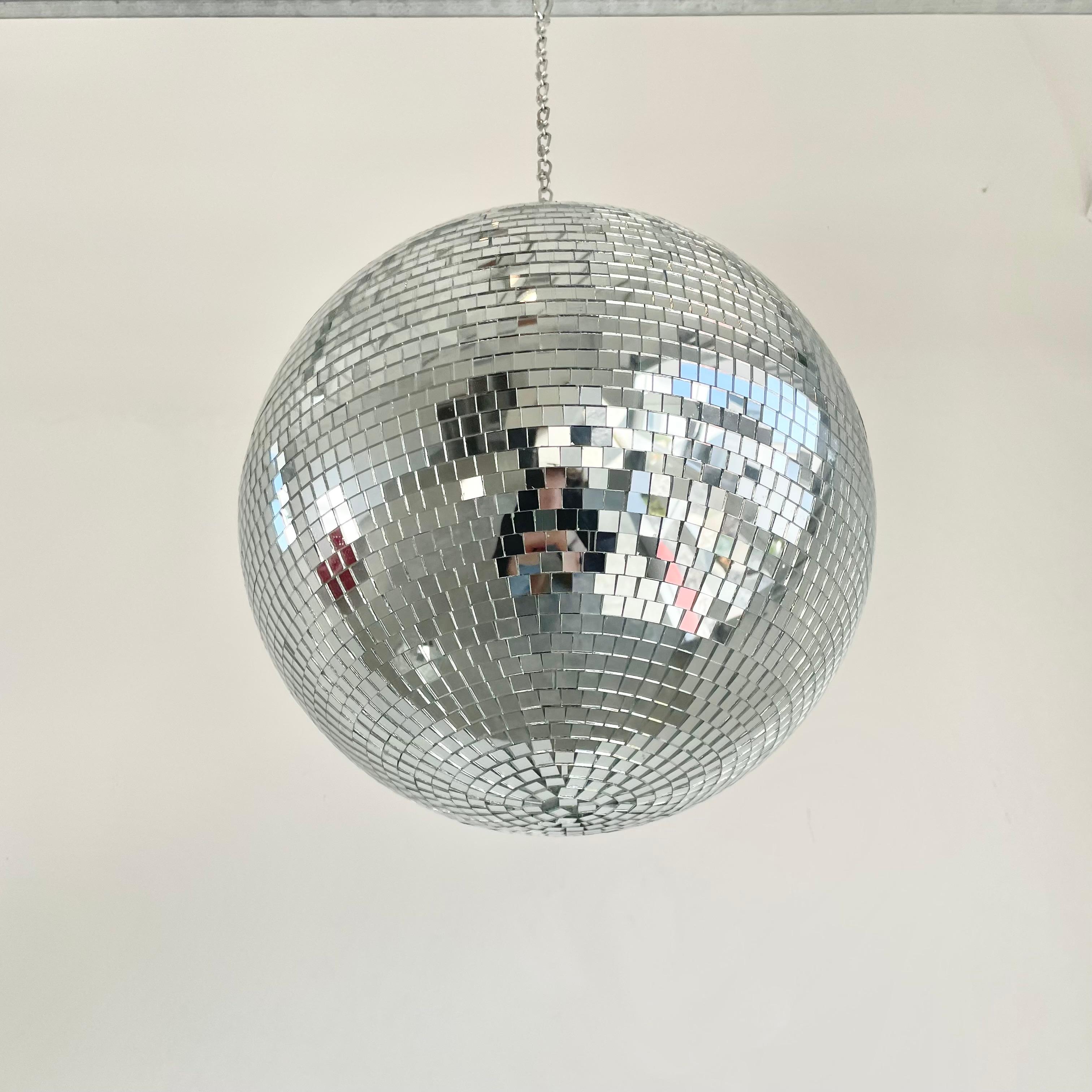 Metal Large Mosaic Glass Disco Ball, 1970s USA