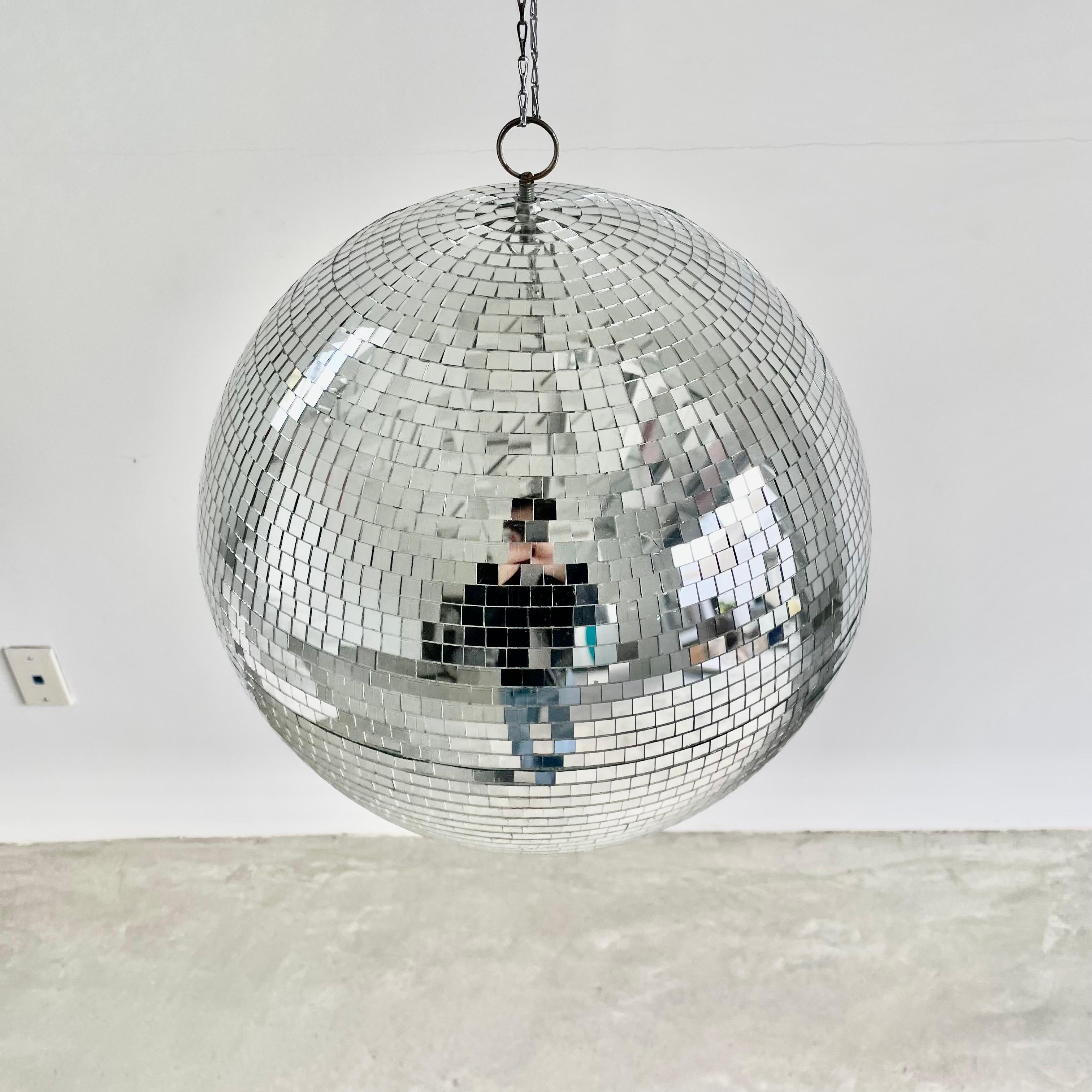 Metal Large Mosaic Glass Disco Ball, 1970s USA