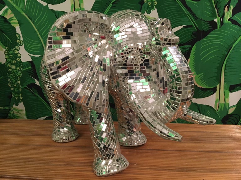 mirrored elephant statue
