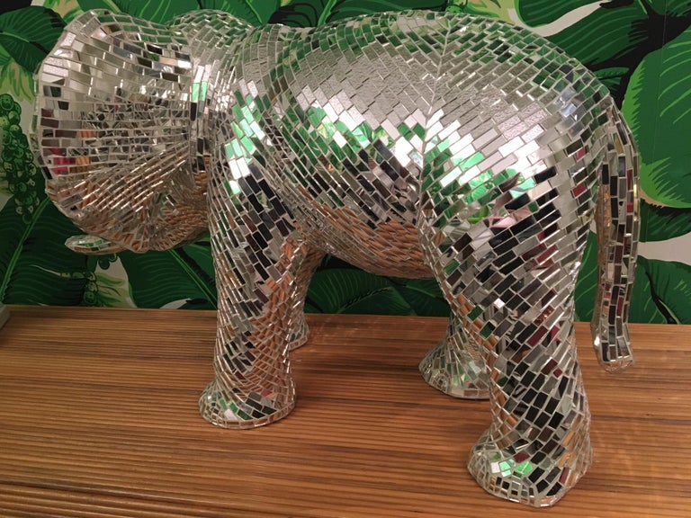 mirrored elephant statue