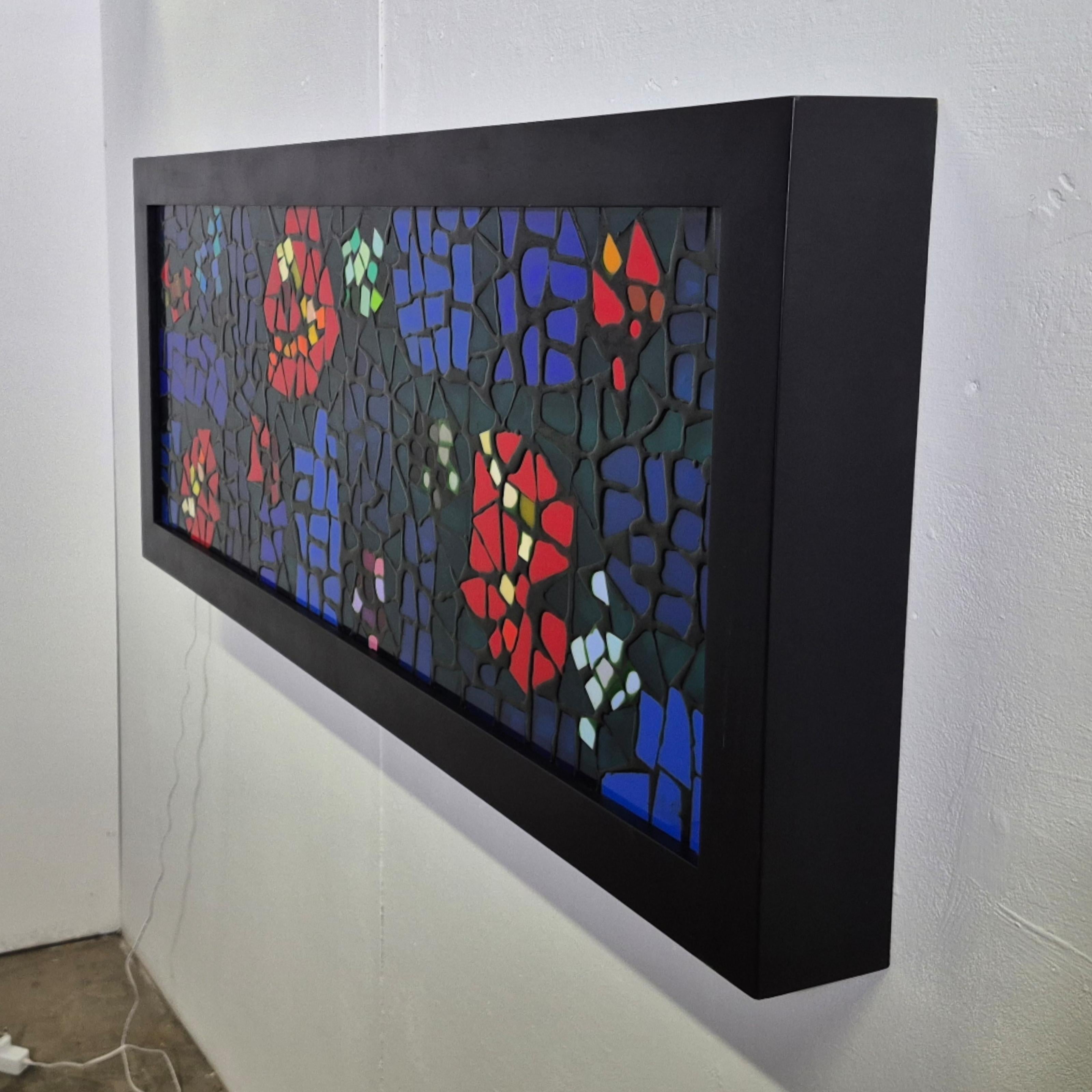 Space Age Large mosaic wall lamp made from plexiglas, Germany 1970s For Sale