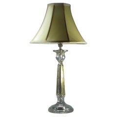 Large Moser Gilt and Cut-Glass Column Table Lamp, Early 20th Century