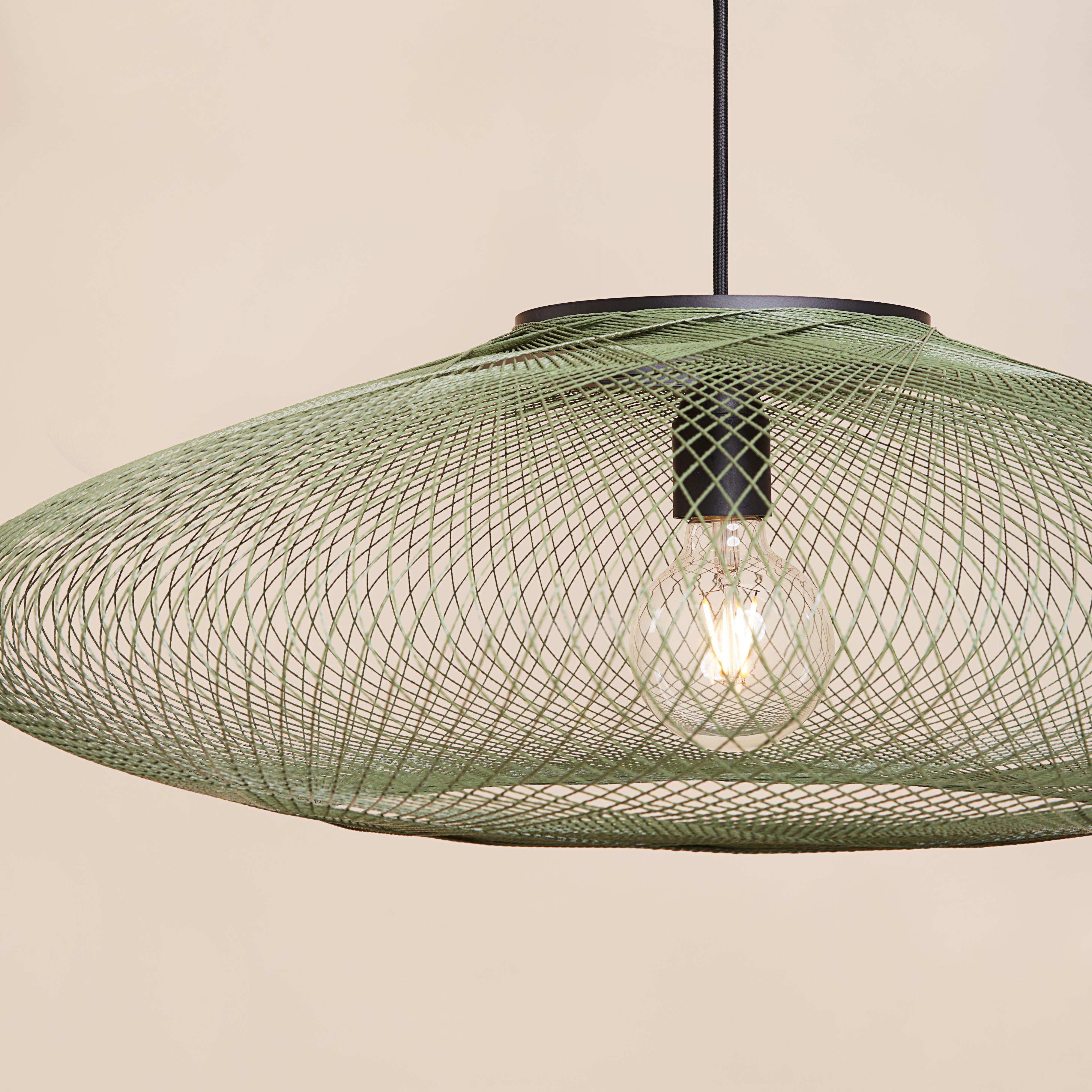 Large Moss Green UFO Pendant Lamp by Atelier Robotiq For Sale 1