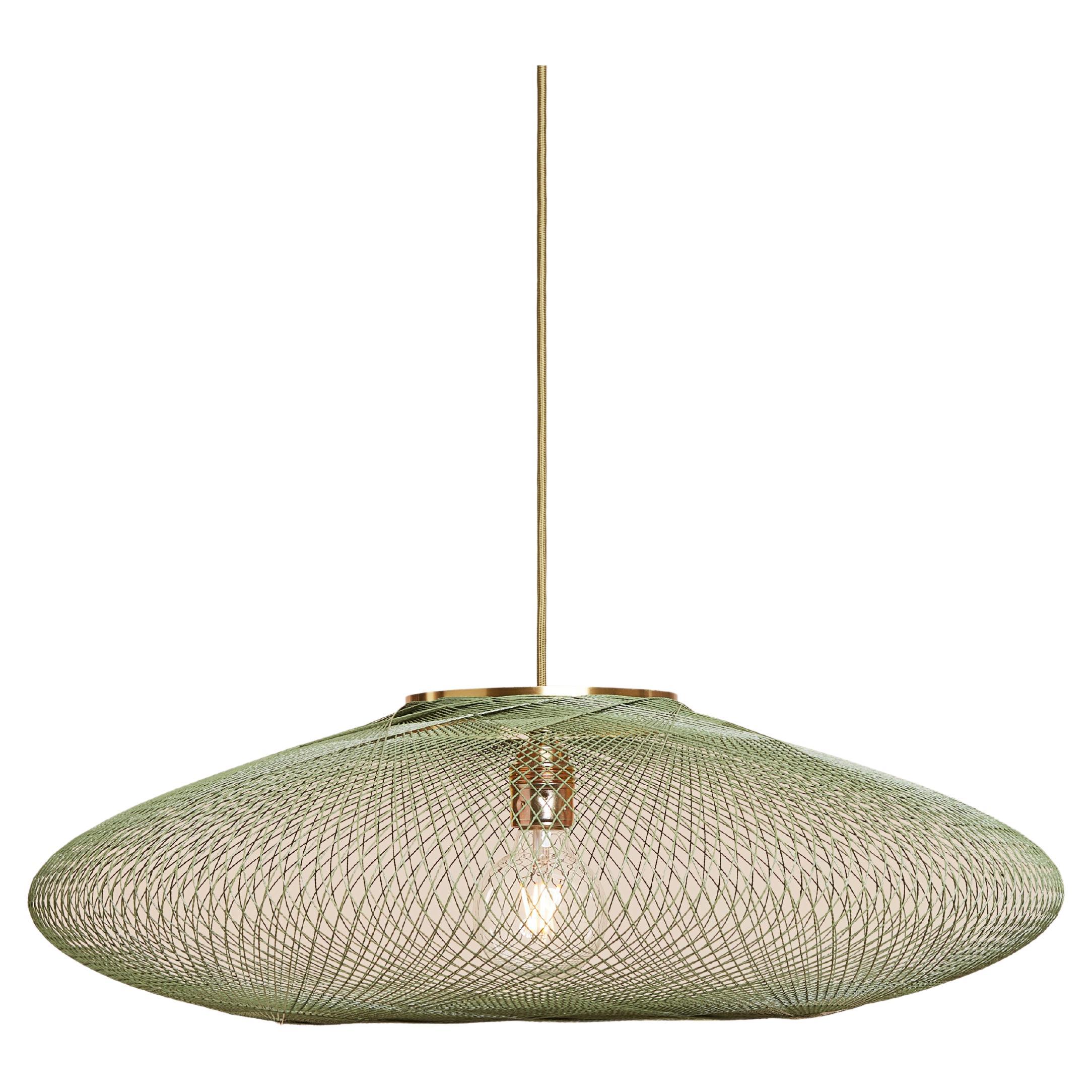 Large Moss Green UFO Pendant Lamp by Atelier Robotiq For Sale